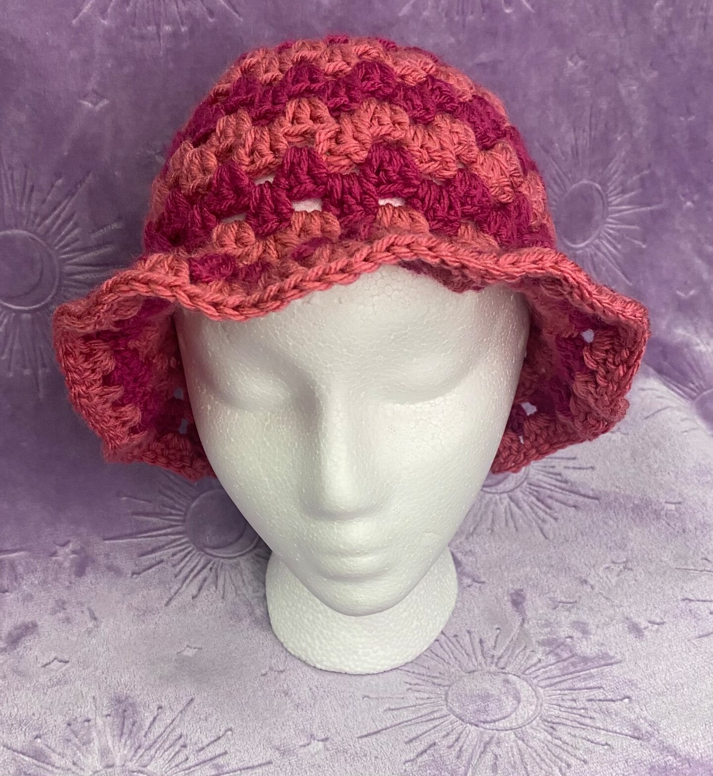 Crochet Pink Granny Square Bucket Hat | MakerPlace by Michaels