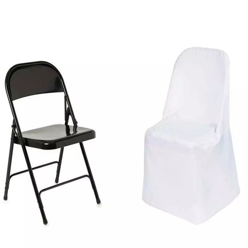 50 WHITE Polyester FOLDING CHAIR COVERS Wedding Party Banquet Event Decorations