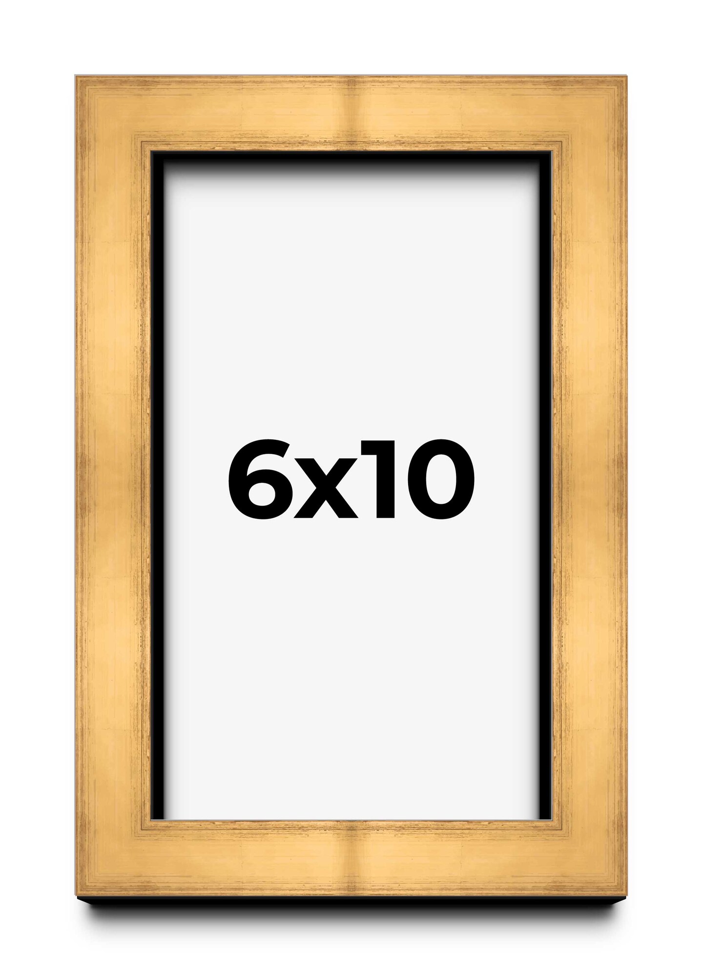 Photo Size Shadow Box 1.5" Depth Gold Picture Frame - UV Acrylic, Backing, Hanging Hardware