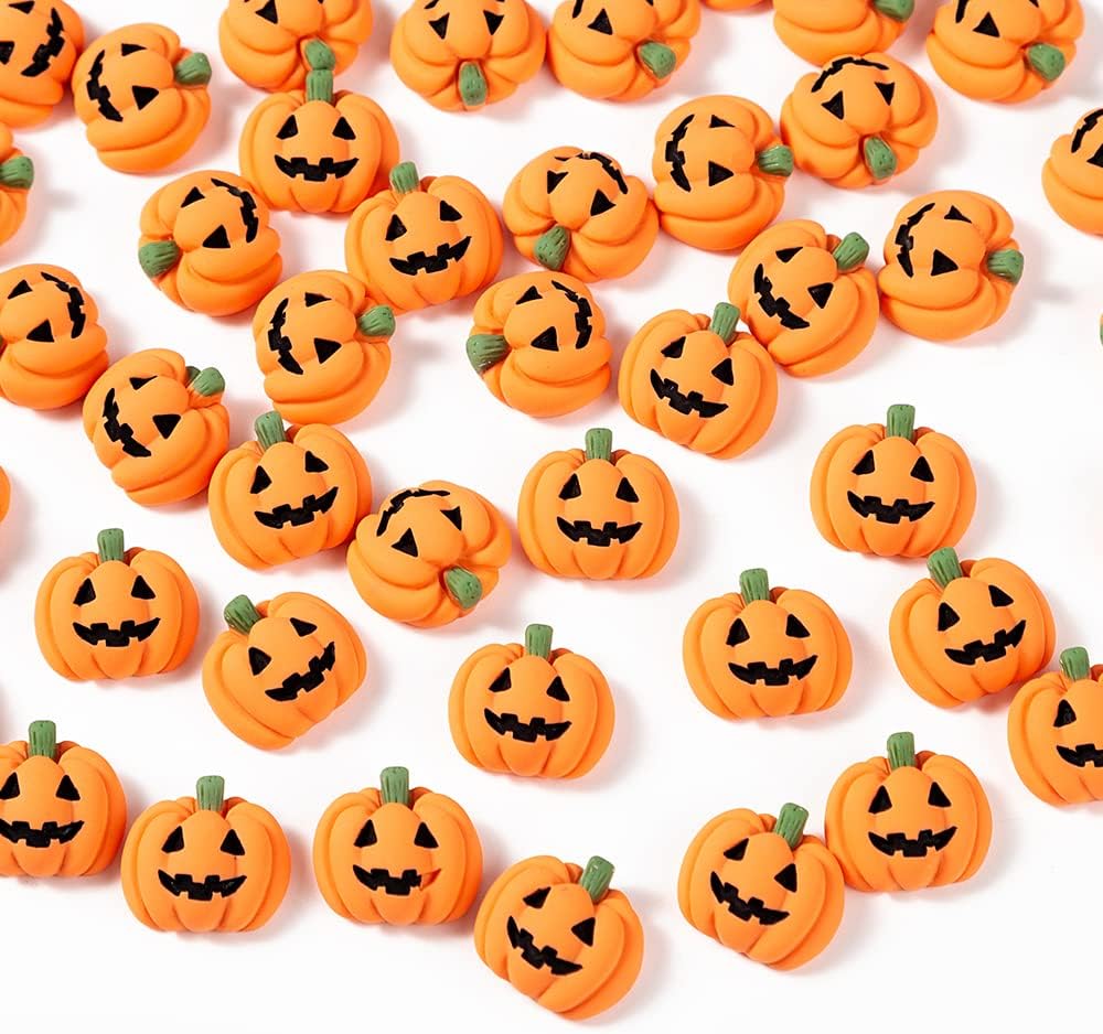 50PCS Resin Mini Ghost Pumpkin Halloween