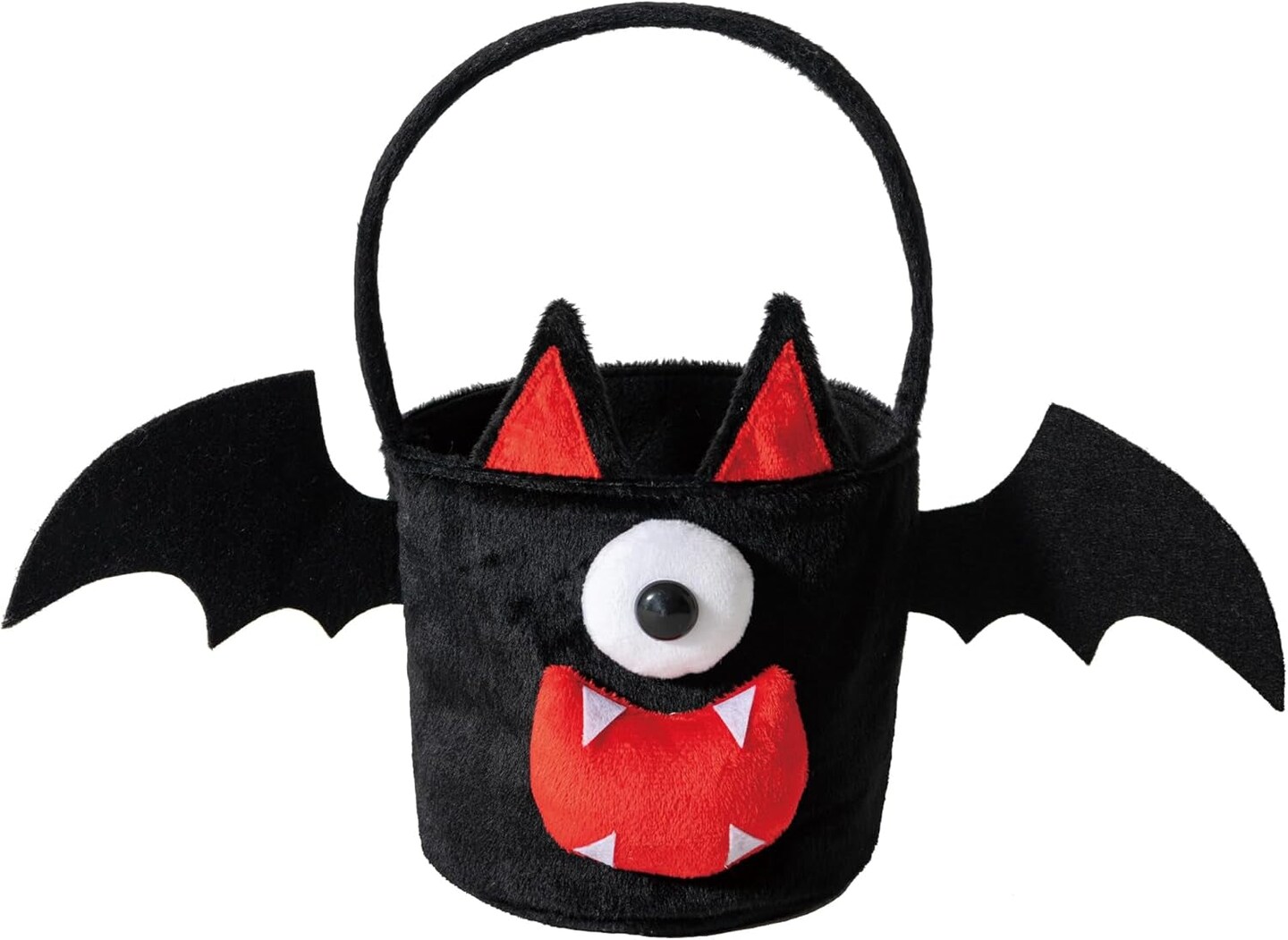 Halloween Trick or Treat Bag, Bat Plush Candy Tote Bucket Multipurpose Portable Collapsible Reusable Goody Bucket - Best Halloween Party Choice