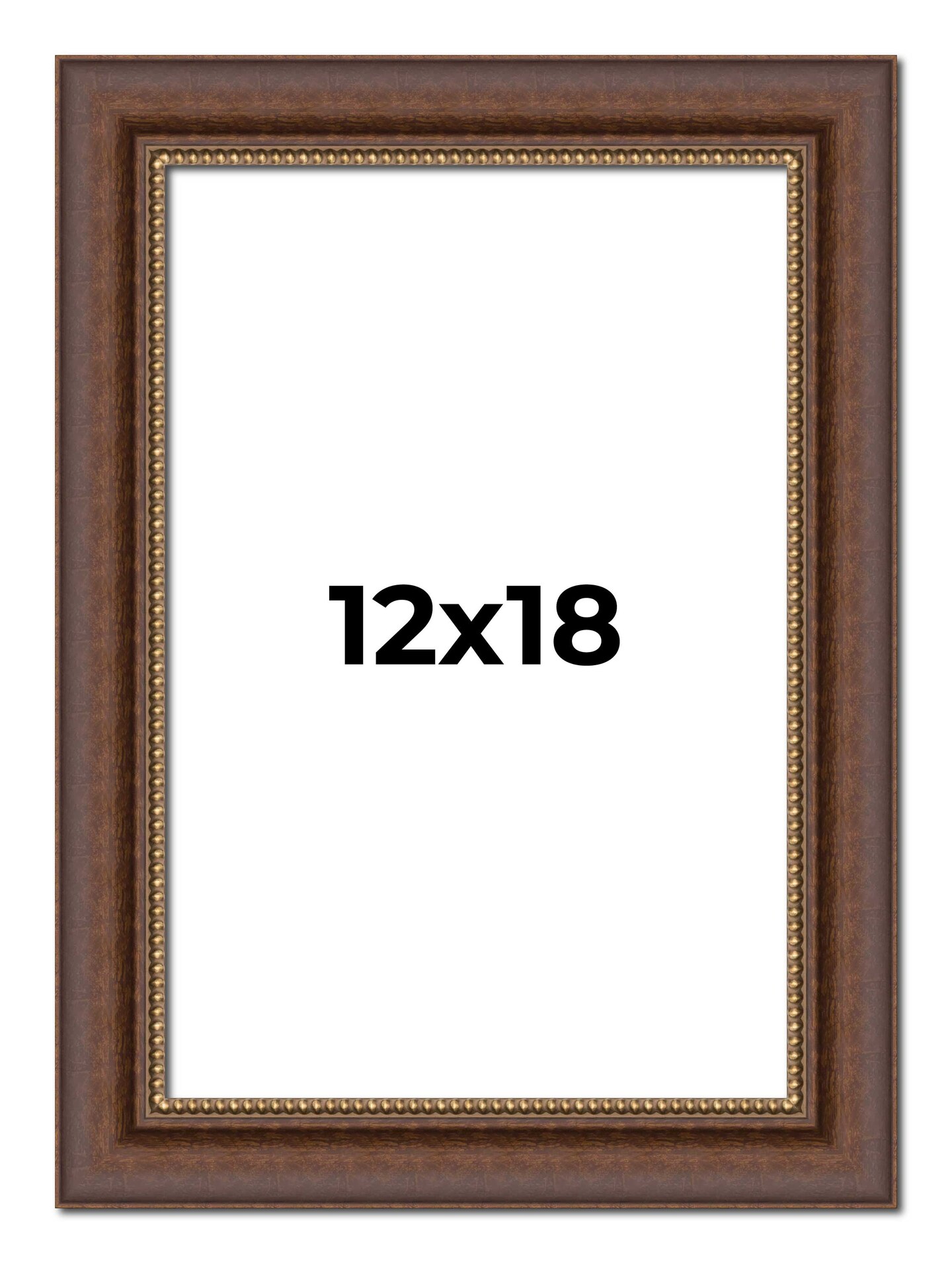 12x18 Traditional Brown Picture Frame - UV Acrylic, Foam Board Backing, Hanging Hardware