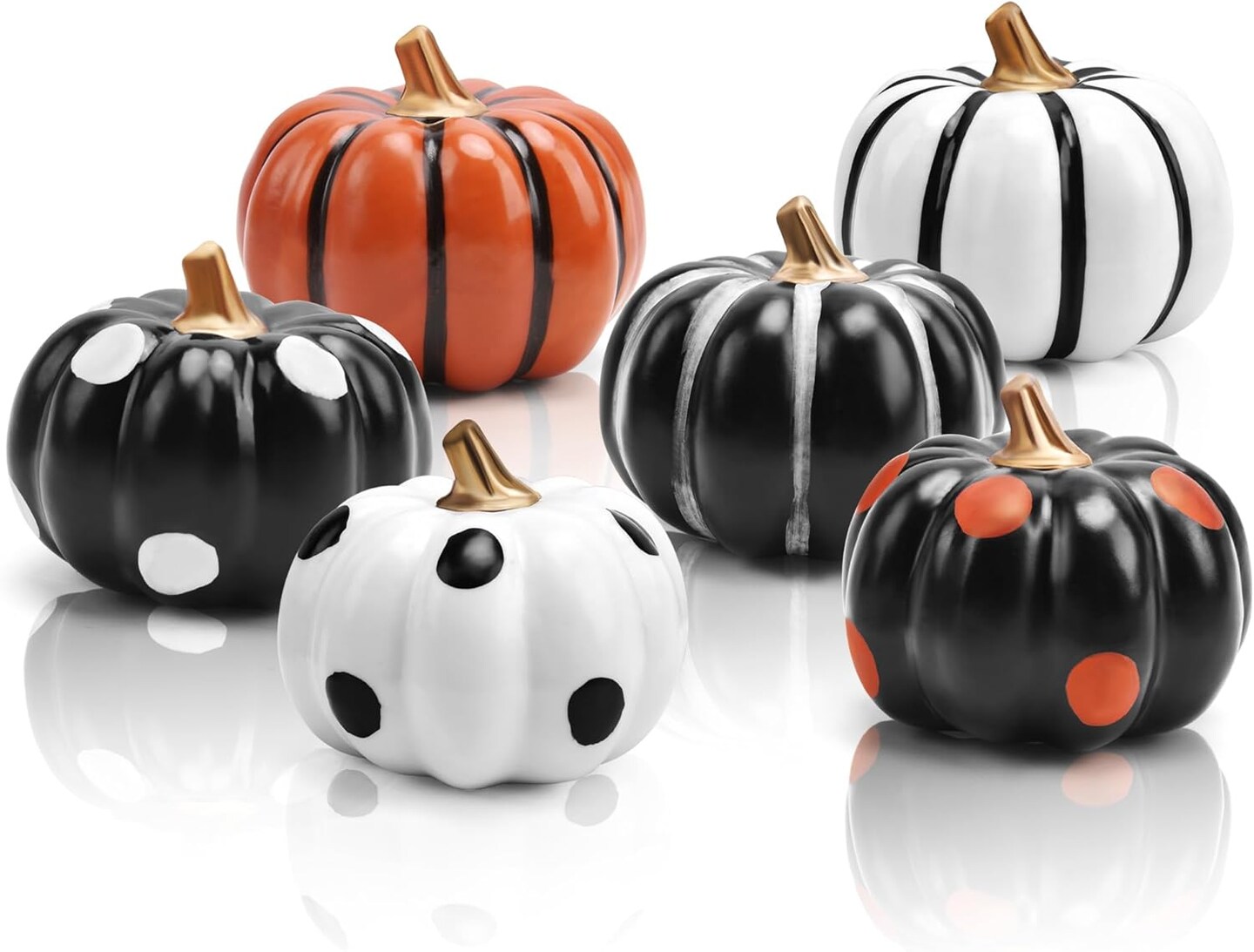 Pumpkin Decor - 6 pcs Artificial Pumpkins for Crafts Decorations for Autumn Home Halloween Decor