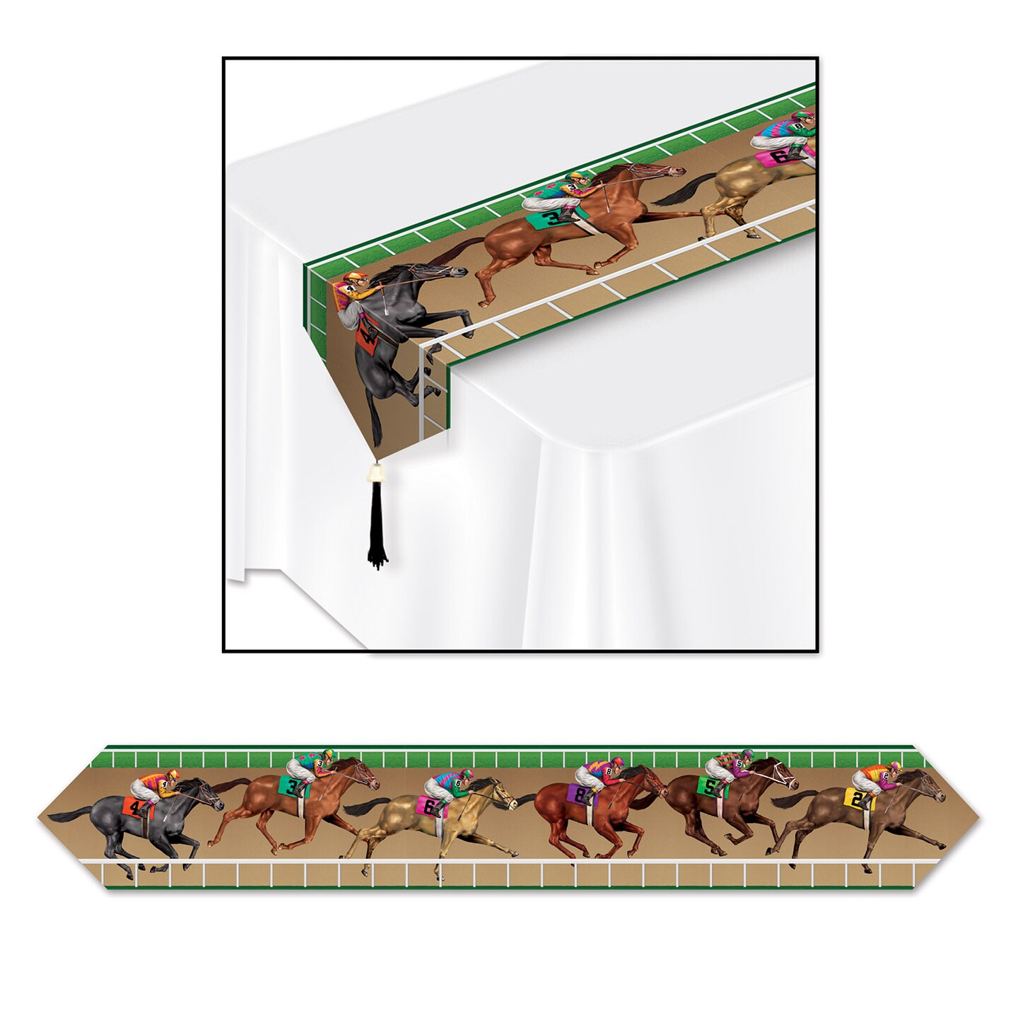 Beistle 11in. x 6Feet Printed Horse Racing Table Runner - 12 Pack