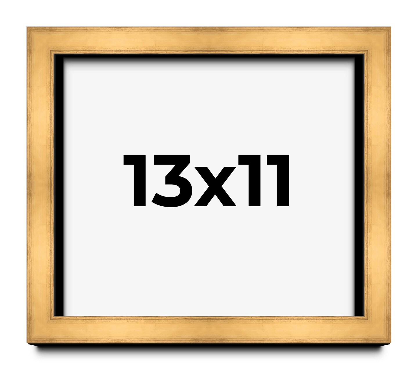 Photo Size Shadow Box 1.5" Depth Gold Picture Frame - UV Acrylic, Backing, Hanging Hardware