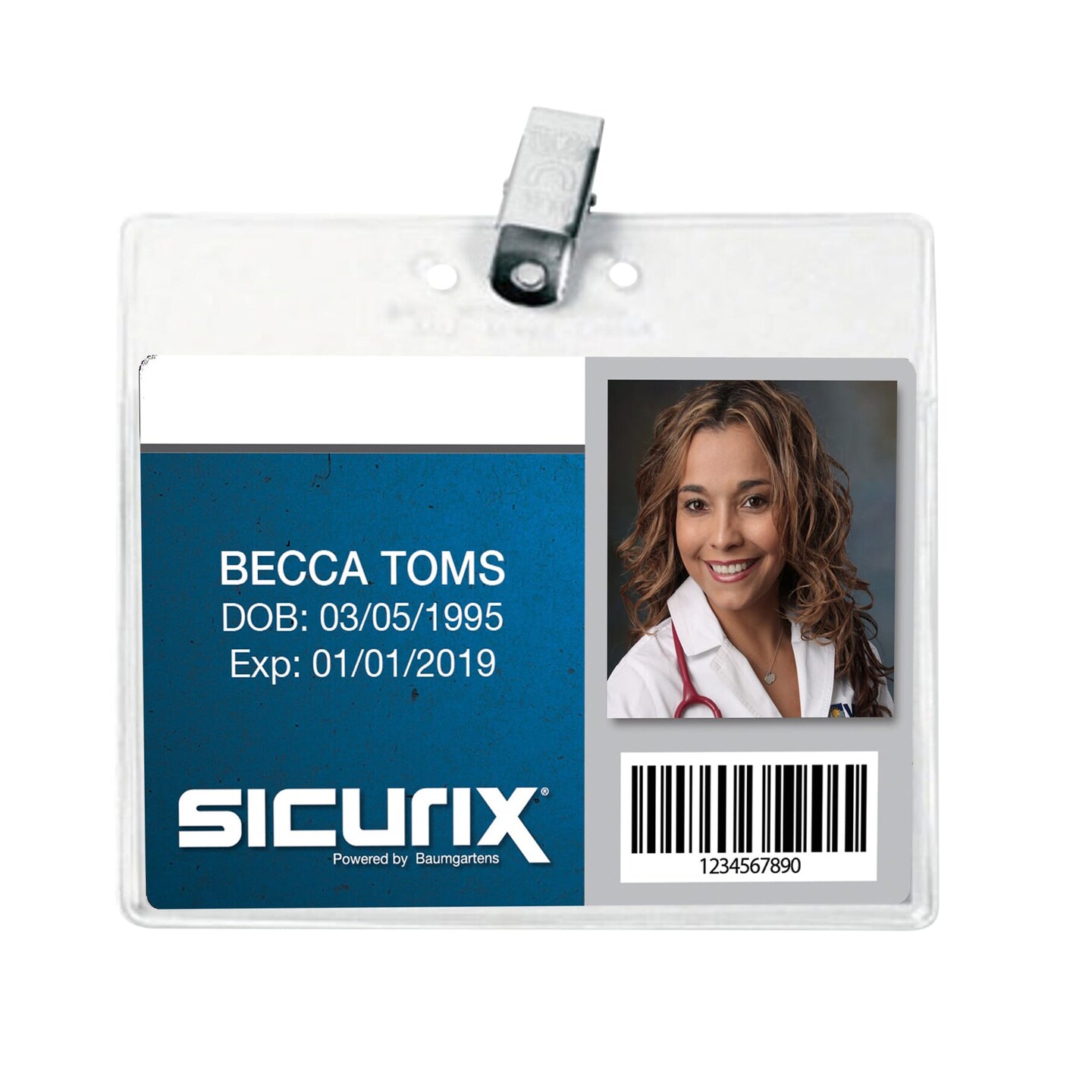 Convention Size Badge Holders with Clip, Horizontal, 4&#x22; x 3&#x22;, Pack of 50