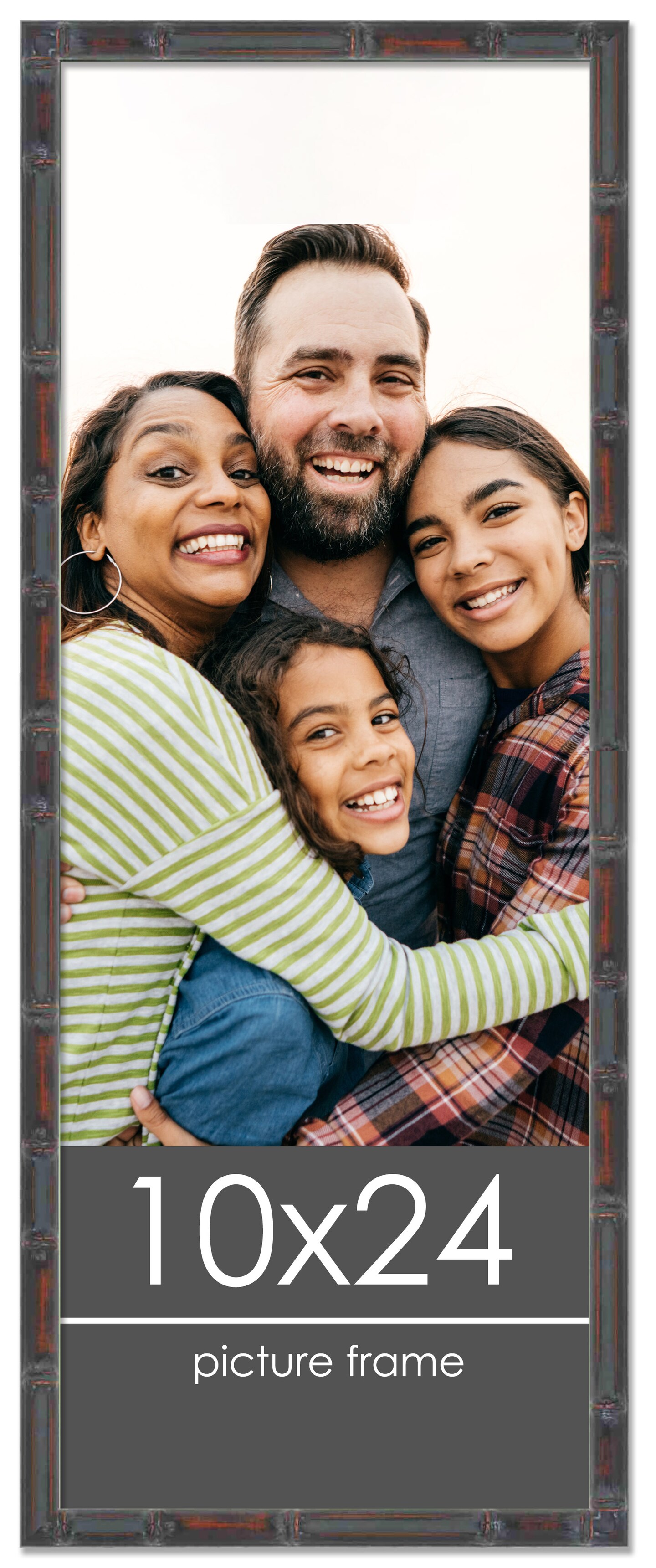 10x24 Thin Bamboo Picture Frame with UV-Resistant Acrylic & Acid Free ...