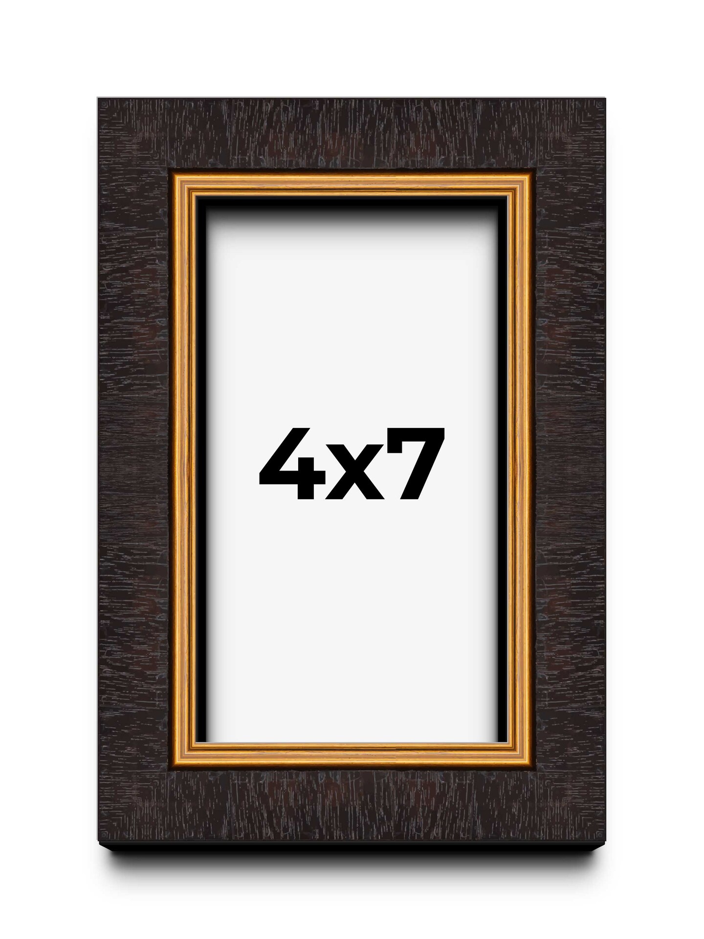 4x7 Modern Shadow Box 1" Depth Picture Frame with UV-Resistant Acrylic & Acid Free Backing, Available in 4 Finishes - Black, Brown, Gold, White