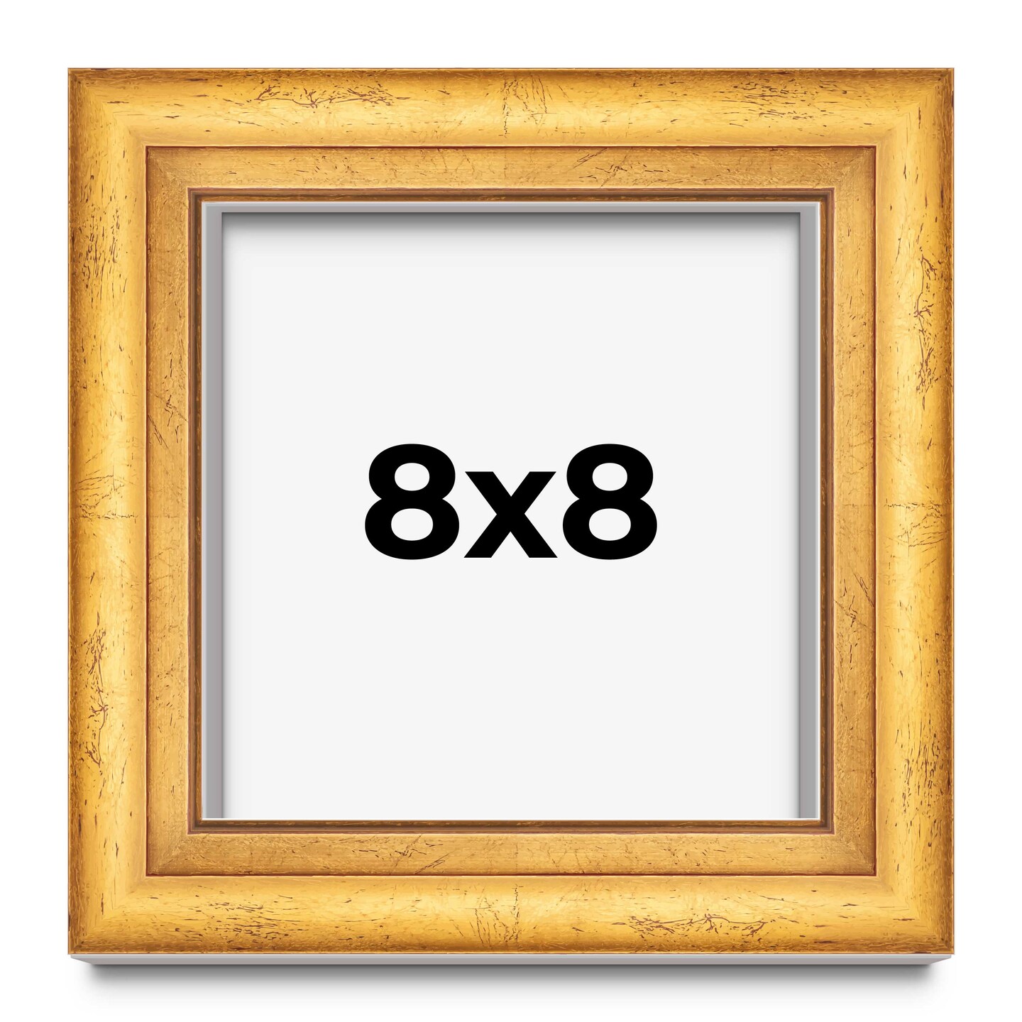Square Shadow Box 1.75&#x22; Deep Gold Frame - UV Acrylic, Backing, Hanging Hardware