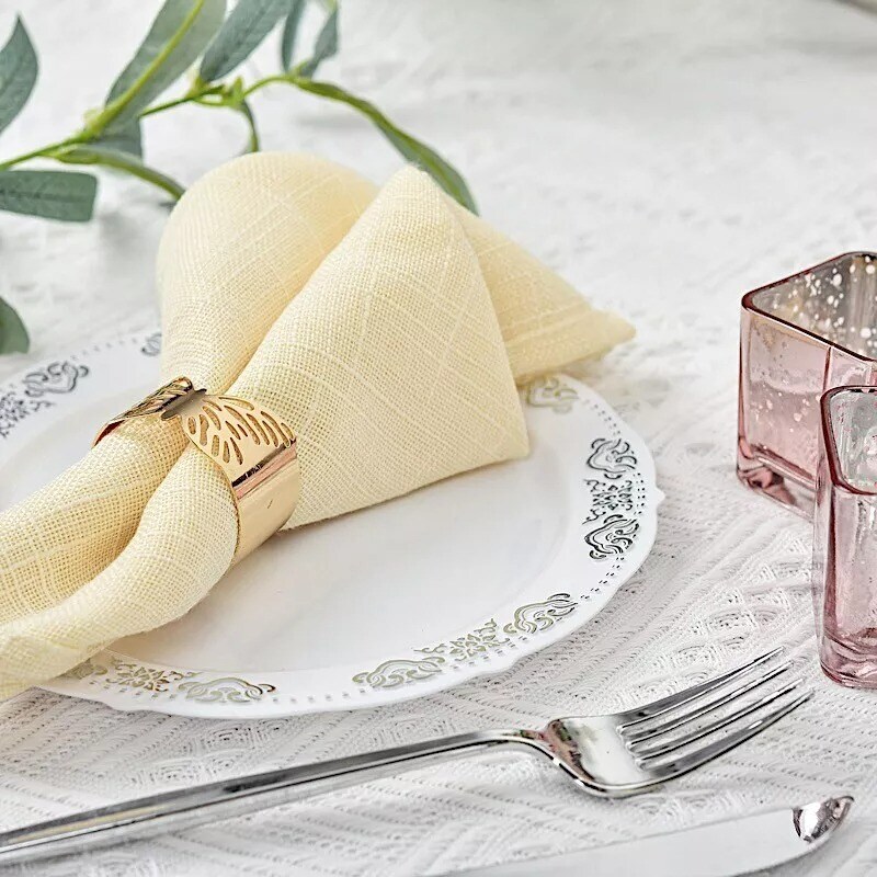 5 Metallic Gold Butterfly Napkin Rings Wedding Party Events Decorations Supplies