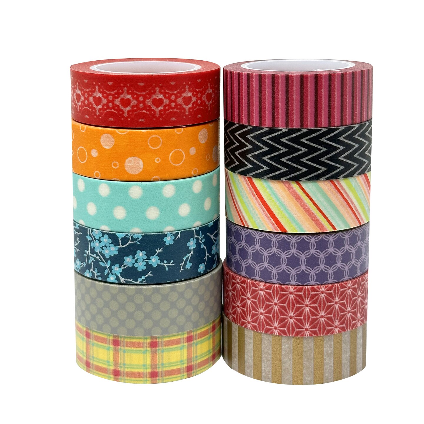 Wrapables Washi Tapes Decorative Masking Tapes, Set of 12, ADSET12