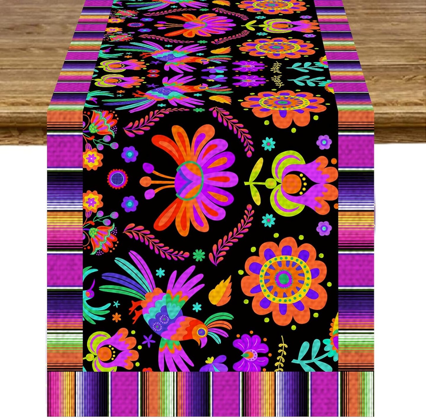 Day of The Dead Table Runner Mexican Linen Table Runner