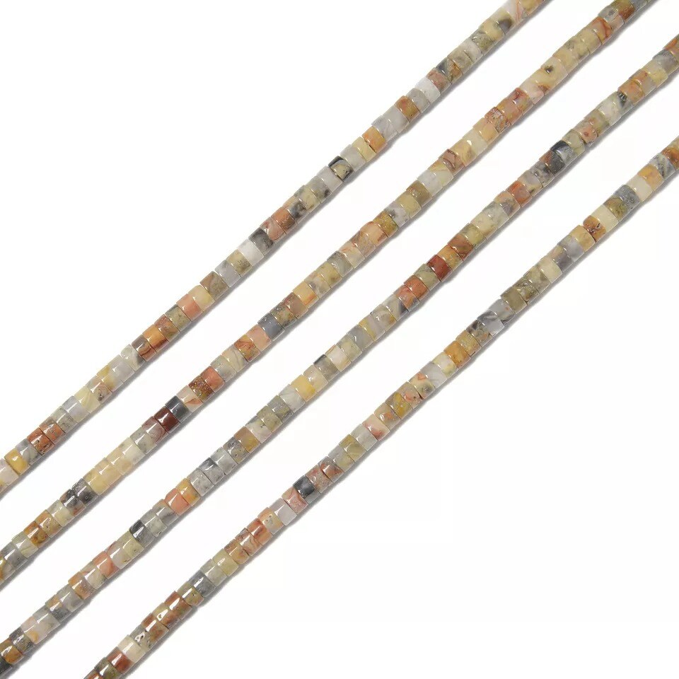 Natural Crazy Agate Heishi Disc Beads Size 2x4mm 15.5&#x27;&#x27; Strand