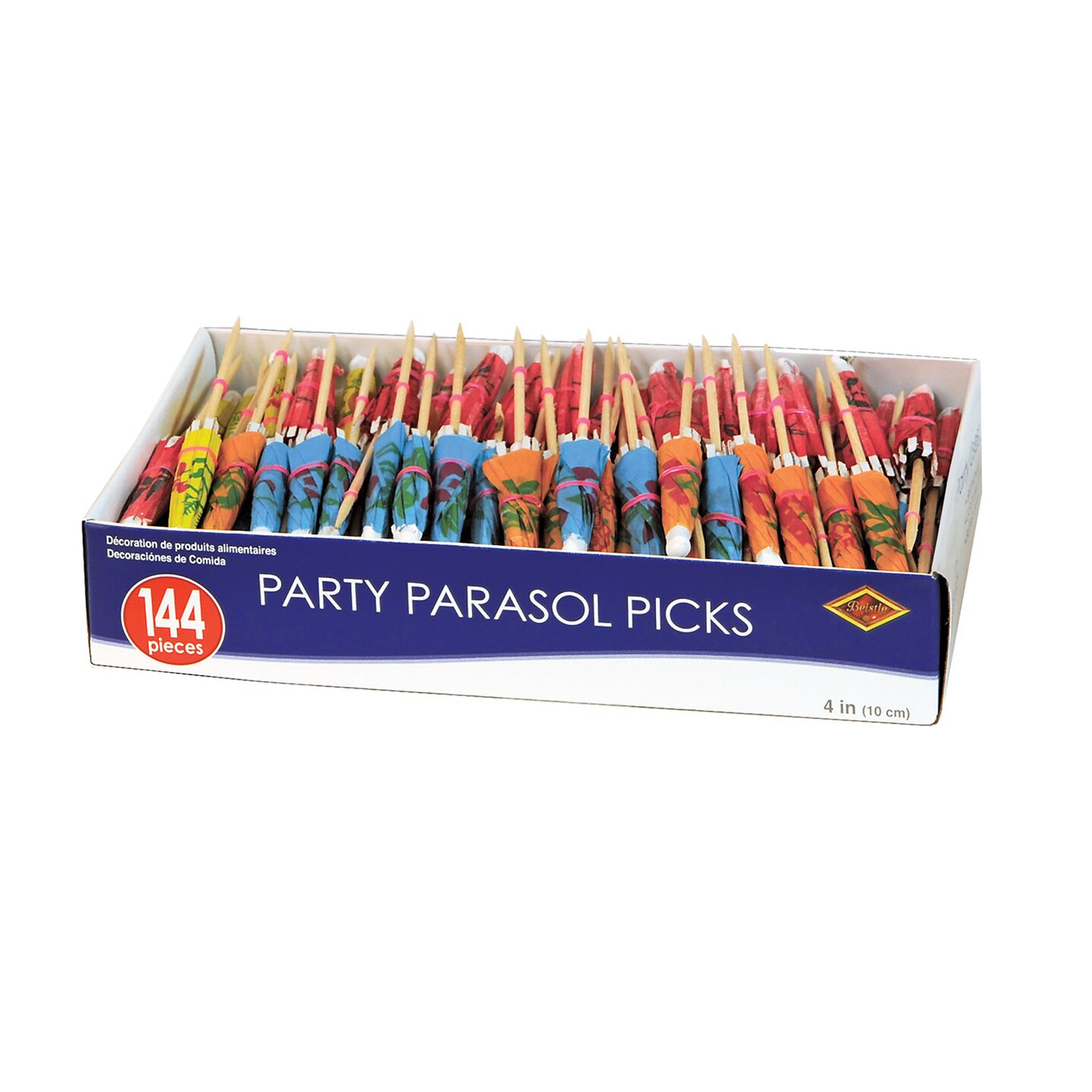 Beistle 4in. Boxed Party Parasol Picks - 24 Pack