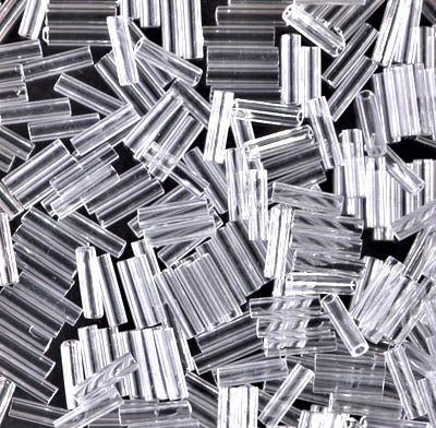 Miyuki 6mm Bugle Beads, Crystal, BGL2-0131, 17 grams