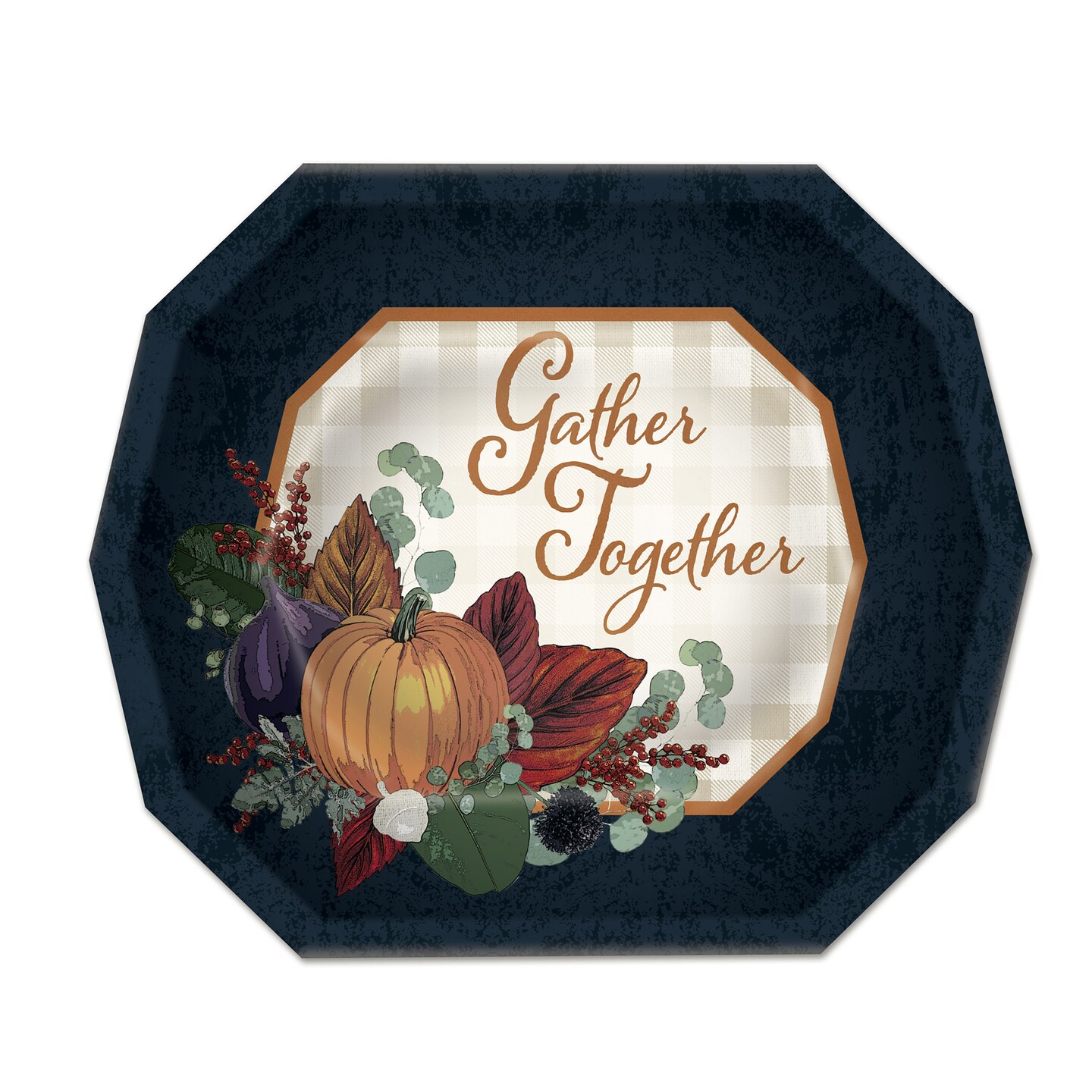 Beistle 6¼in. x 7½in. Fall Thanksgiving Dessert Plates - 12 Pack