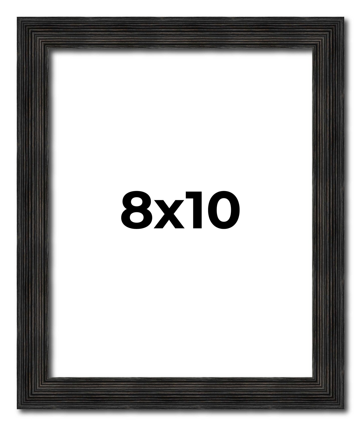 8x10 Thin Barnwood Picture Frame with UV-Resistant Acrylic & Acid Free Backing, Available in 2 Paint Finishes - Grey and Black