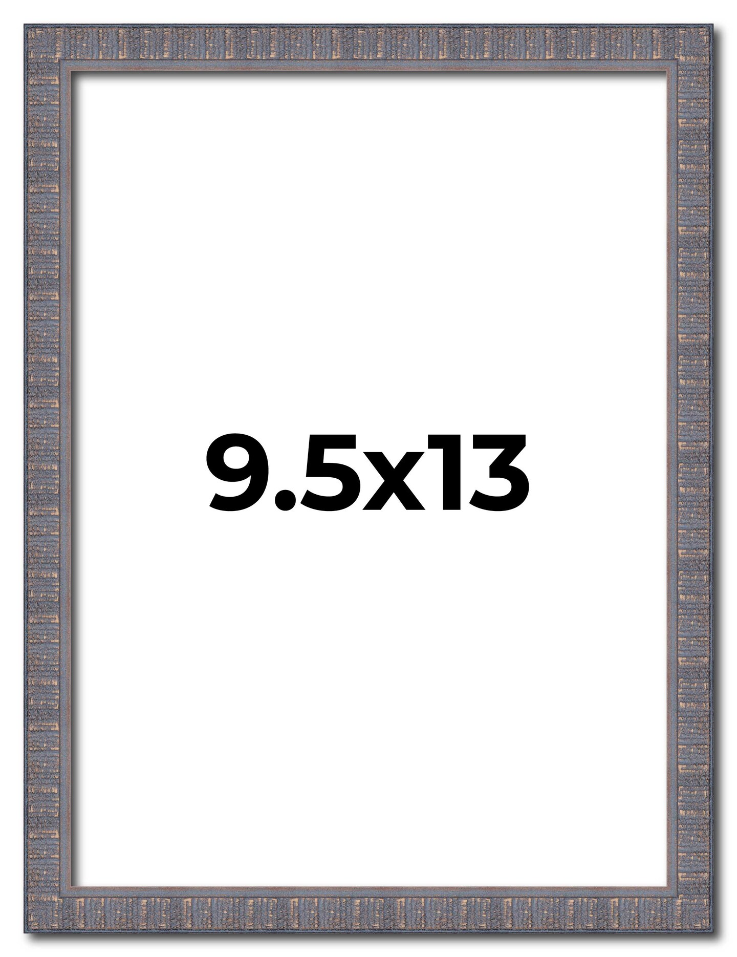 9.5x13 Textured Picture Frame with UV-Resistant Acrylic & Acid Free Backing, Available in 6 Finishes - Black, Blue, Brown, Gold, Grey, and White