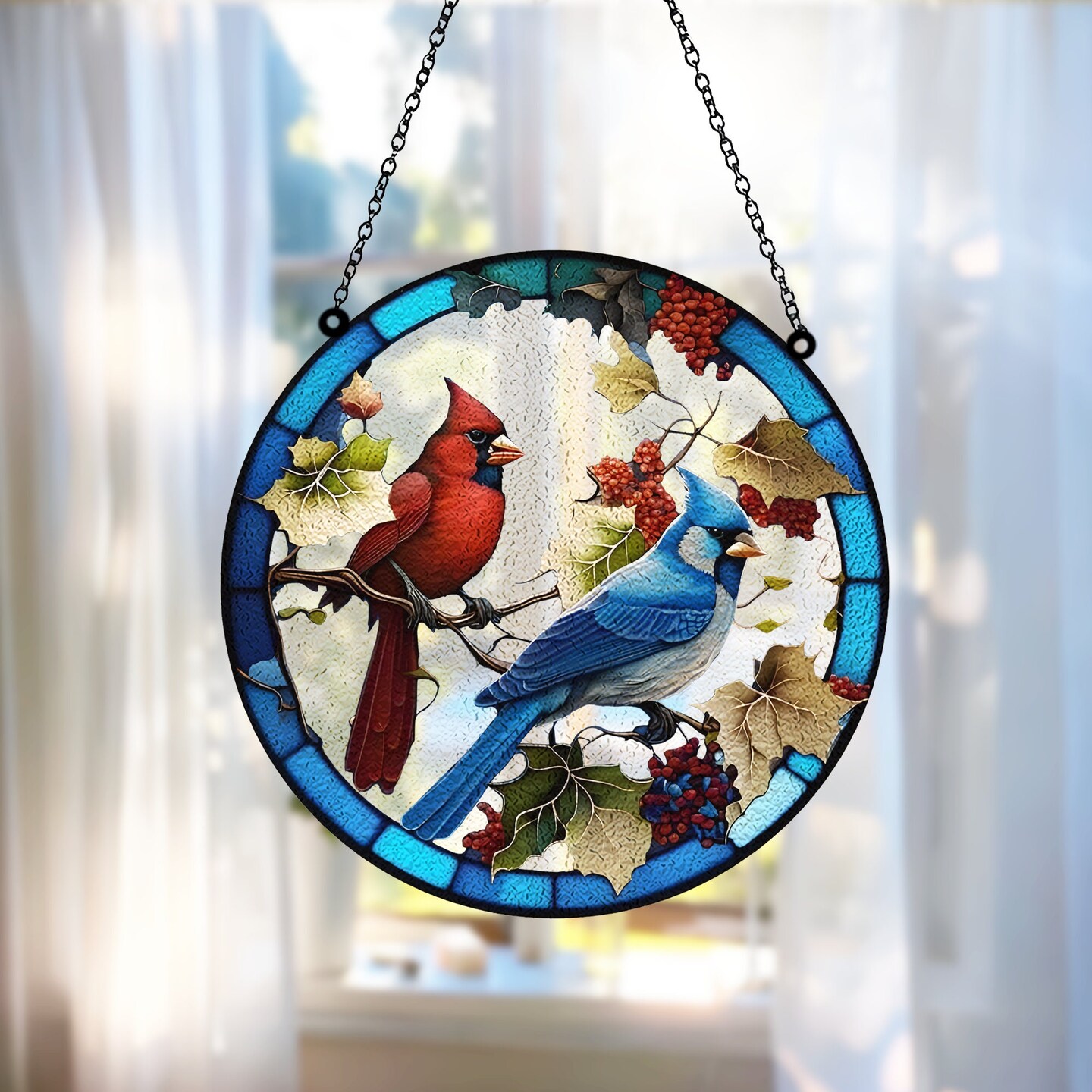 Lovebirds Mini Wreath Suncatcher shops