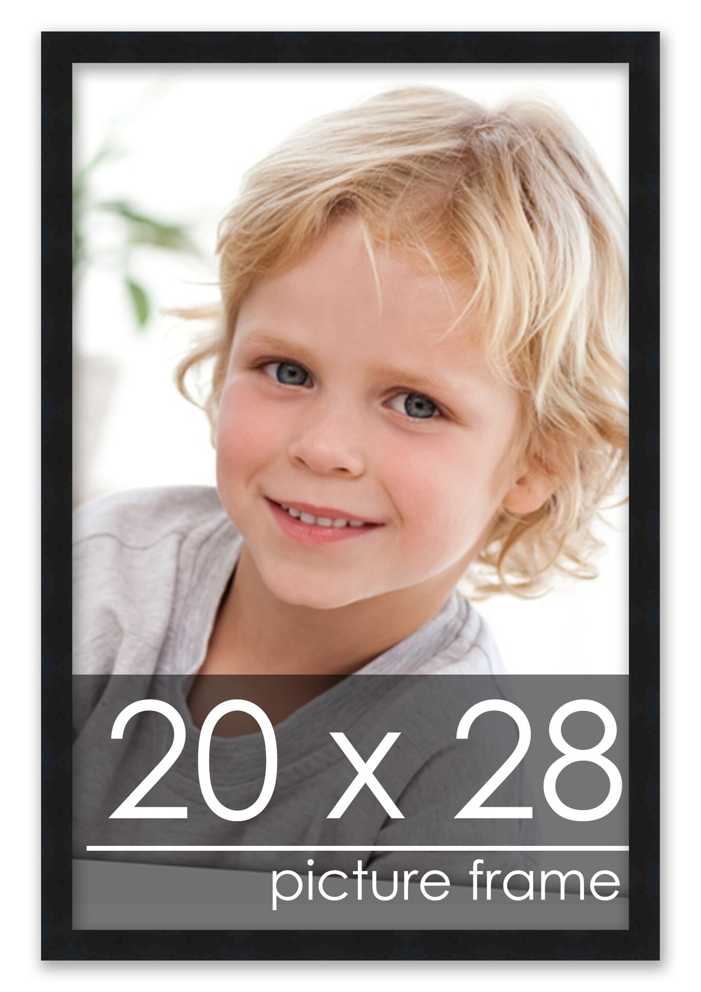 Modernist Black Picture Frame - UV Acrylic, Foam Board Backing, Hanging Hardware