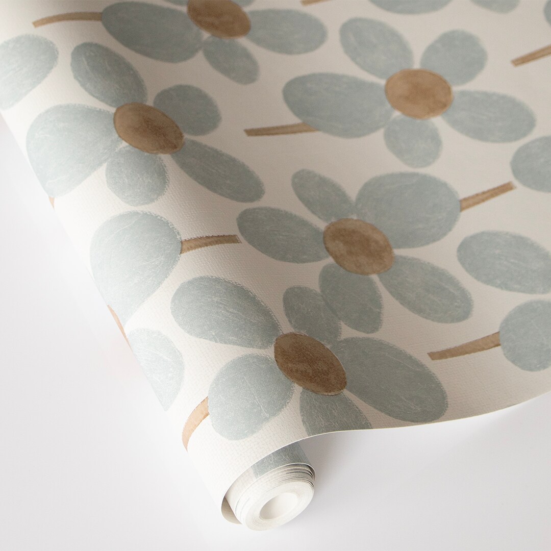 Tempaper Flower Power by Novogratz Peel and Stick Wallpaper Powder Blue