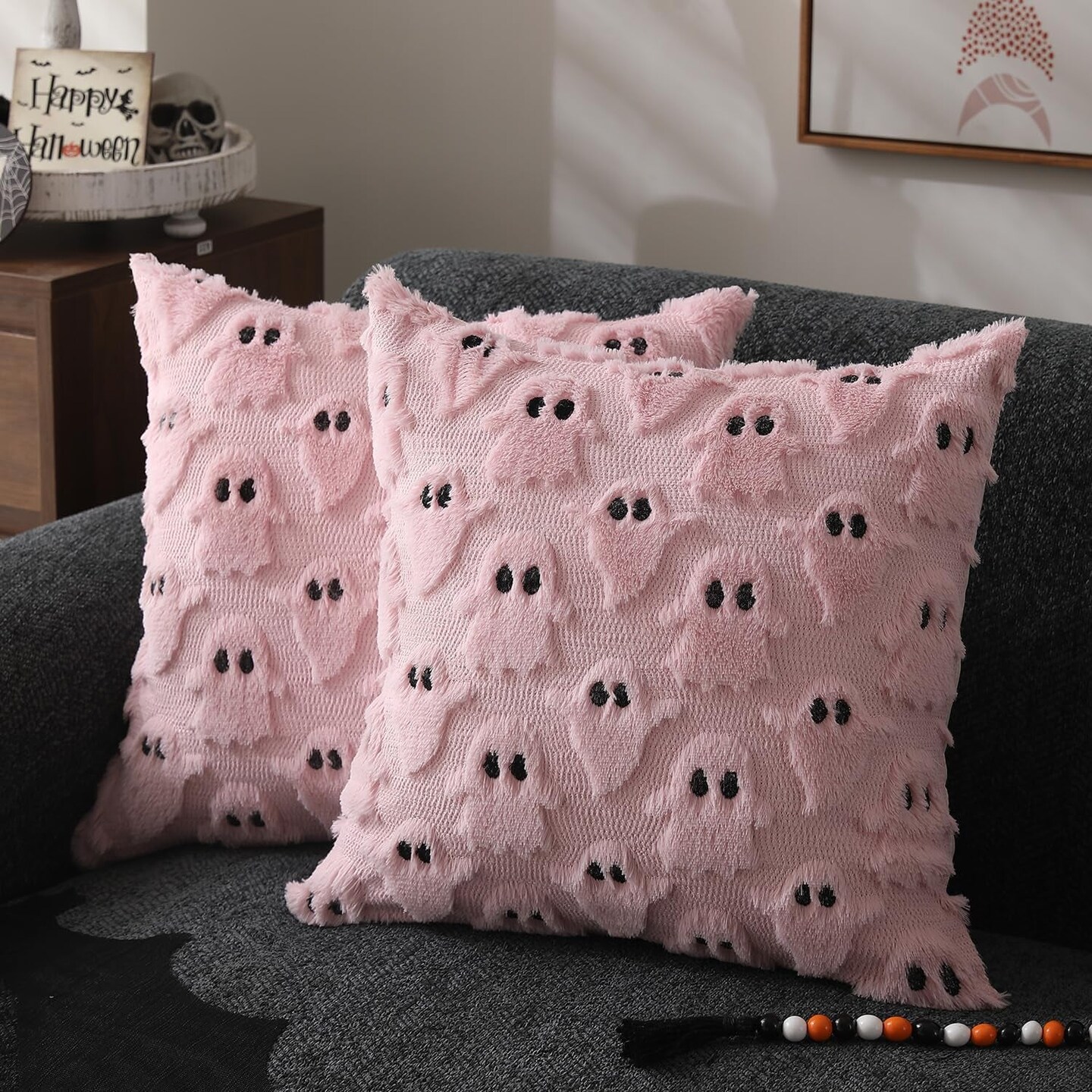 Ghost Set Pink Ghost Pillow deals Ghost Faux Fur Throw