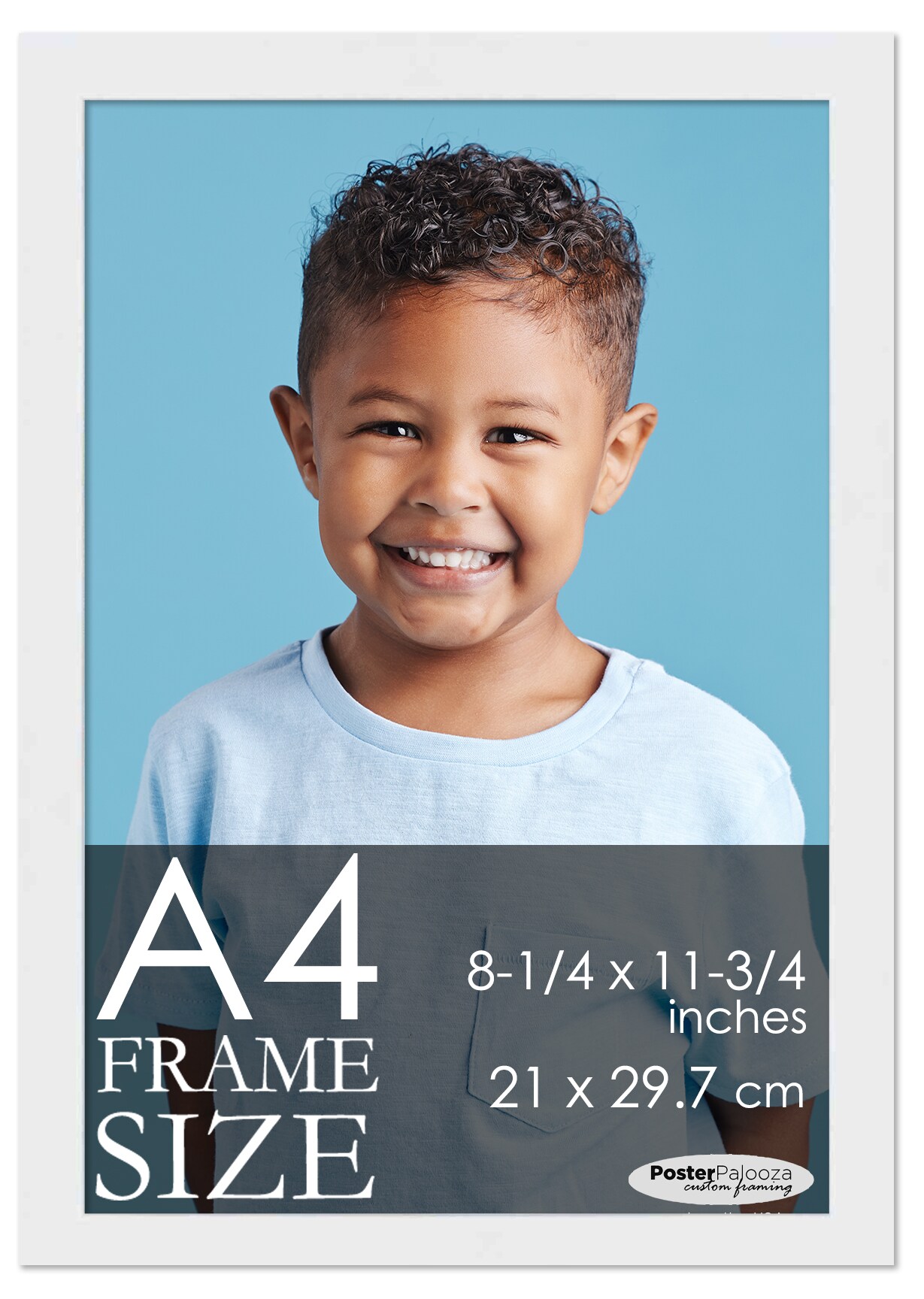 A4 Picture Frame (8.25 x 11.75 inches) &#x2013; Solid Wood Frame with UV Acrylic in 5 Colors (Brown, Black, White, Silver, Bronze)