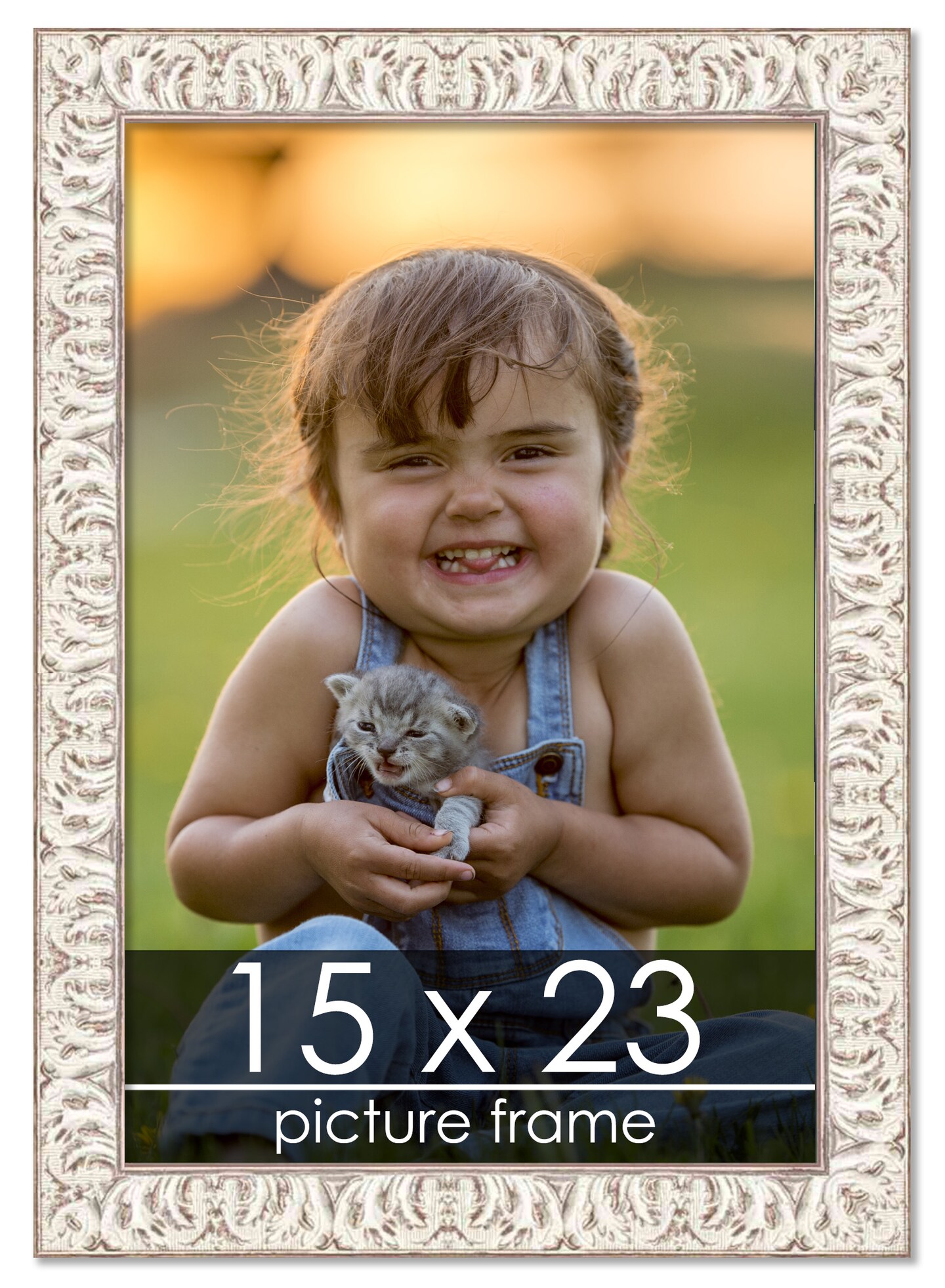 Refined White Picture Frame - UV Acrylic, Foam Board Backing, Hanging Hardware