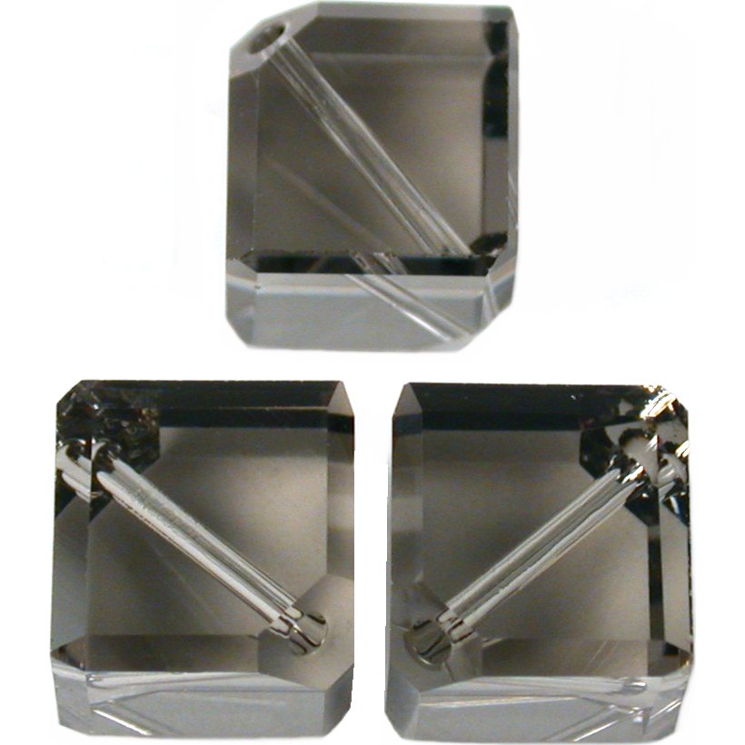 3 Black Diamond Swarovski Crystal Dice Beads 8mm