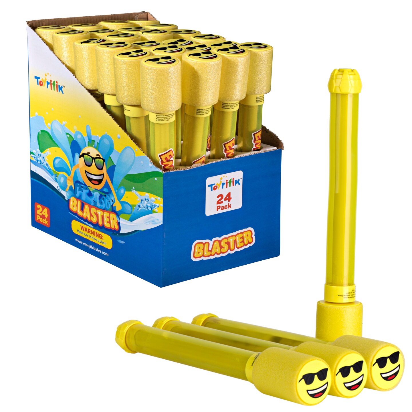 24 Pack Emoticon Blaster Water Guns- Bulk Pack Water Shooters For Summer Party Favor or Activity Fun Gun For Kids- Water Gun Bundle Pack