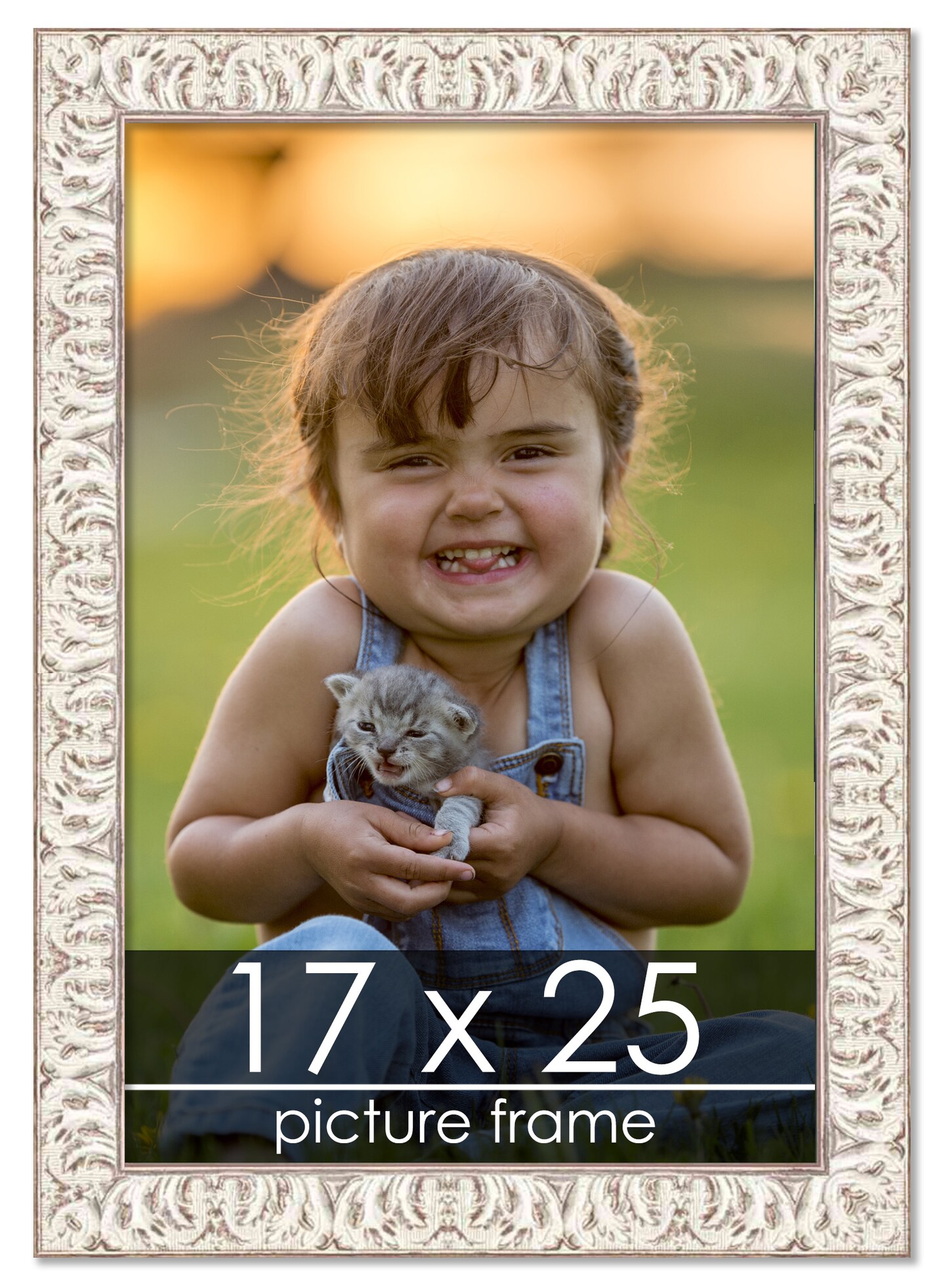 Refined White Picture Frame - UV Acrylic, Foam Board Backing, Hanging Hardware
