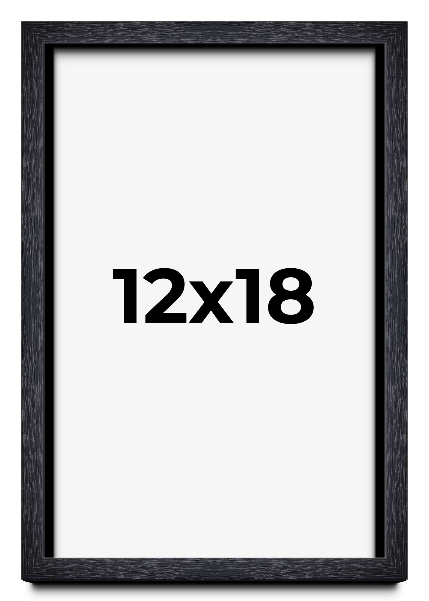 12x18 Shadow Box 1" Depth Black Picture Frame - UV Acrylic, Backing, Hanging Hardware