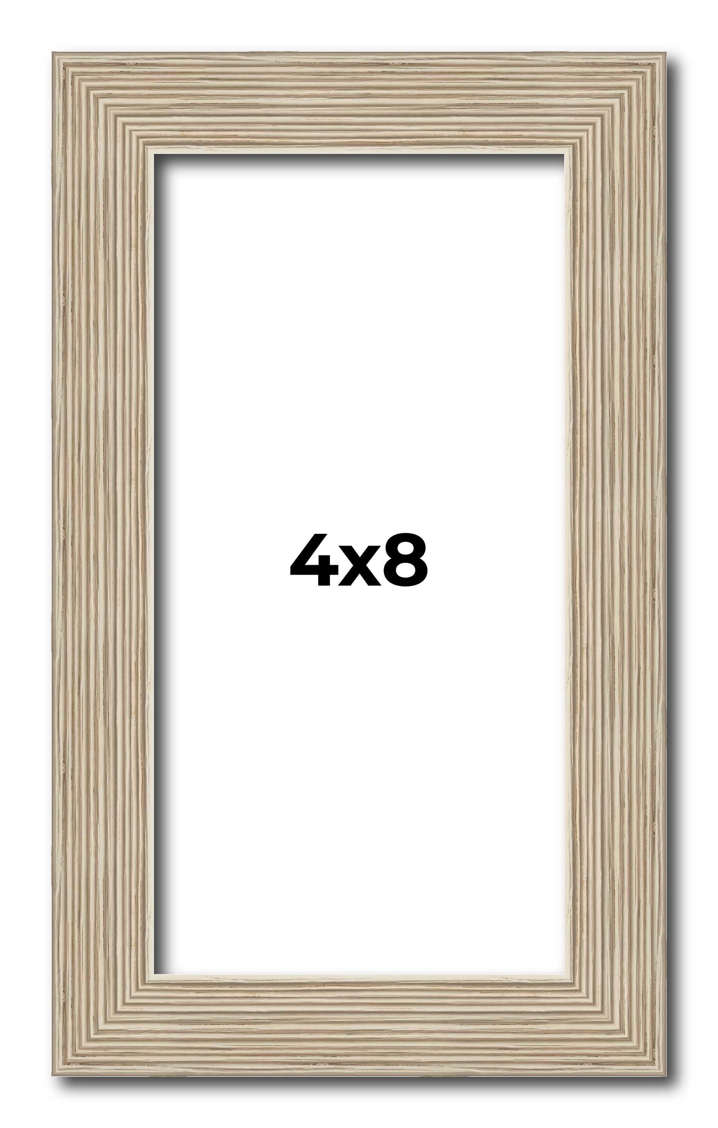 4x8 Thin Barnwood Picture Frame with UV-Resistant Acrylic & Acid Free Backing, Available in 2 Paint Finishes - Grey and Black
