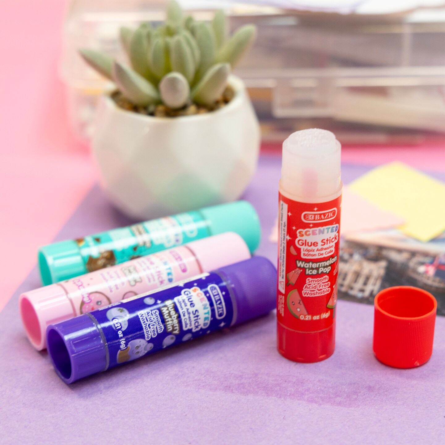 BAZIC Washable Scented Glue Stick 0.21 oz (6g)