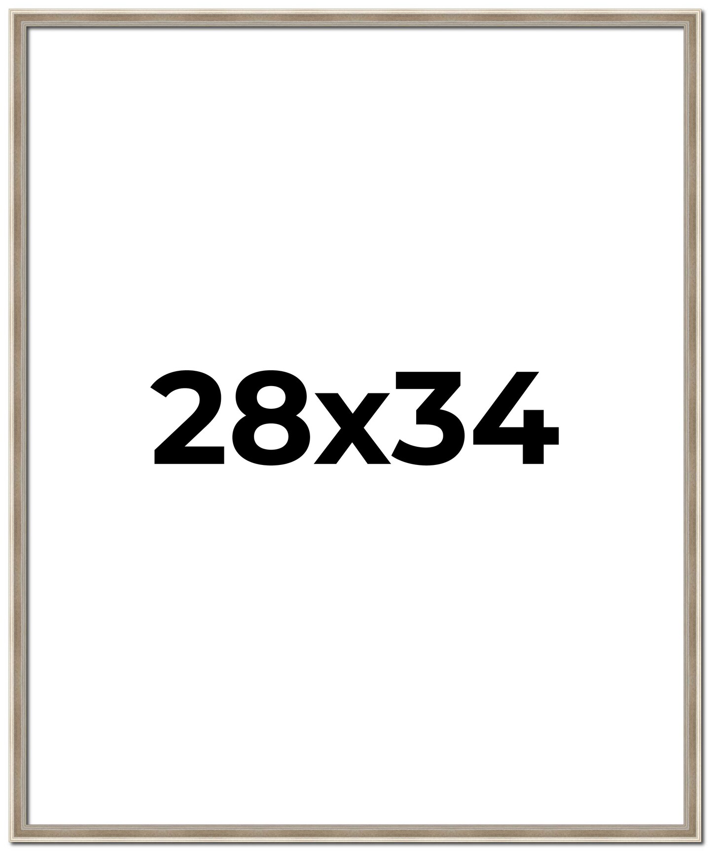 Photo Size Classic Modern Silver Frame - UV Acrylic, Foam Board Backing, Hanging Hardware