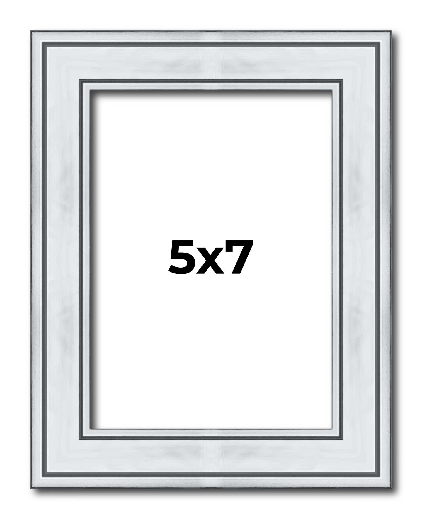 Photo Size Classic Silver Picture Frame - UV Acrylic, Foam Board Backing, Hanging Hardware