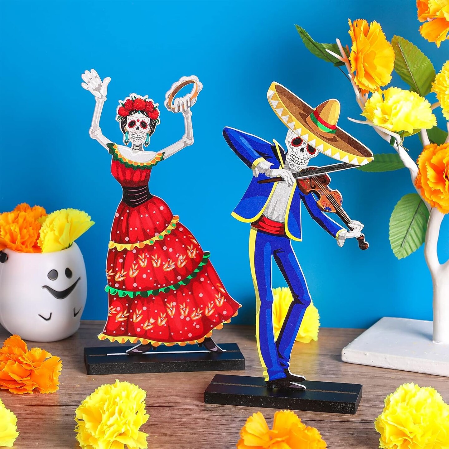 Dancing Couple Sugar Skull Decor