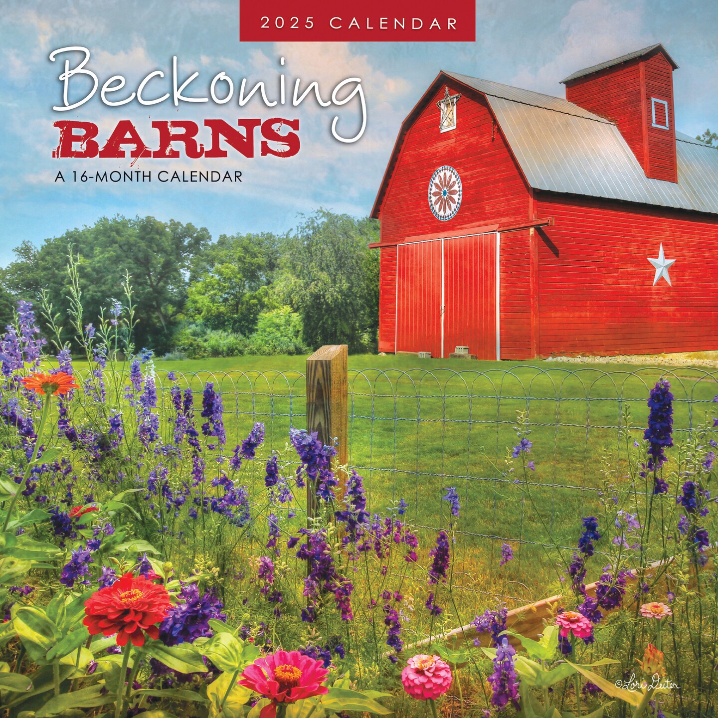 Beckoning Barns | 2025 12 x 24 Inch Monthly Square Wall Calendar | Featuring the Artwork of Lori Deiter | Plastic-Free | Hopper Studios | Rural Country Art