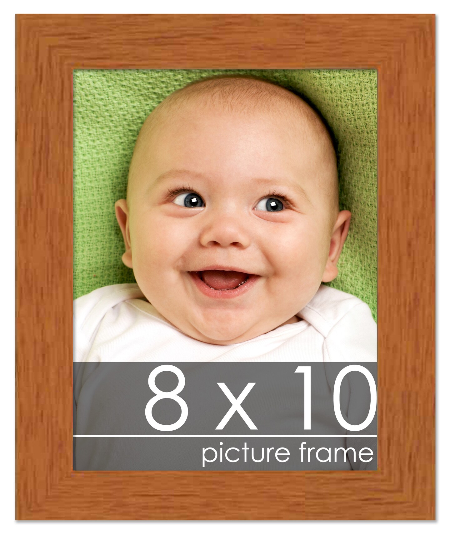 Photo Size Modernist Brown Picture Frame - UV Acrylic, Foam Board Backing, Hanging Hardware