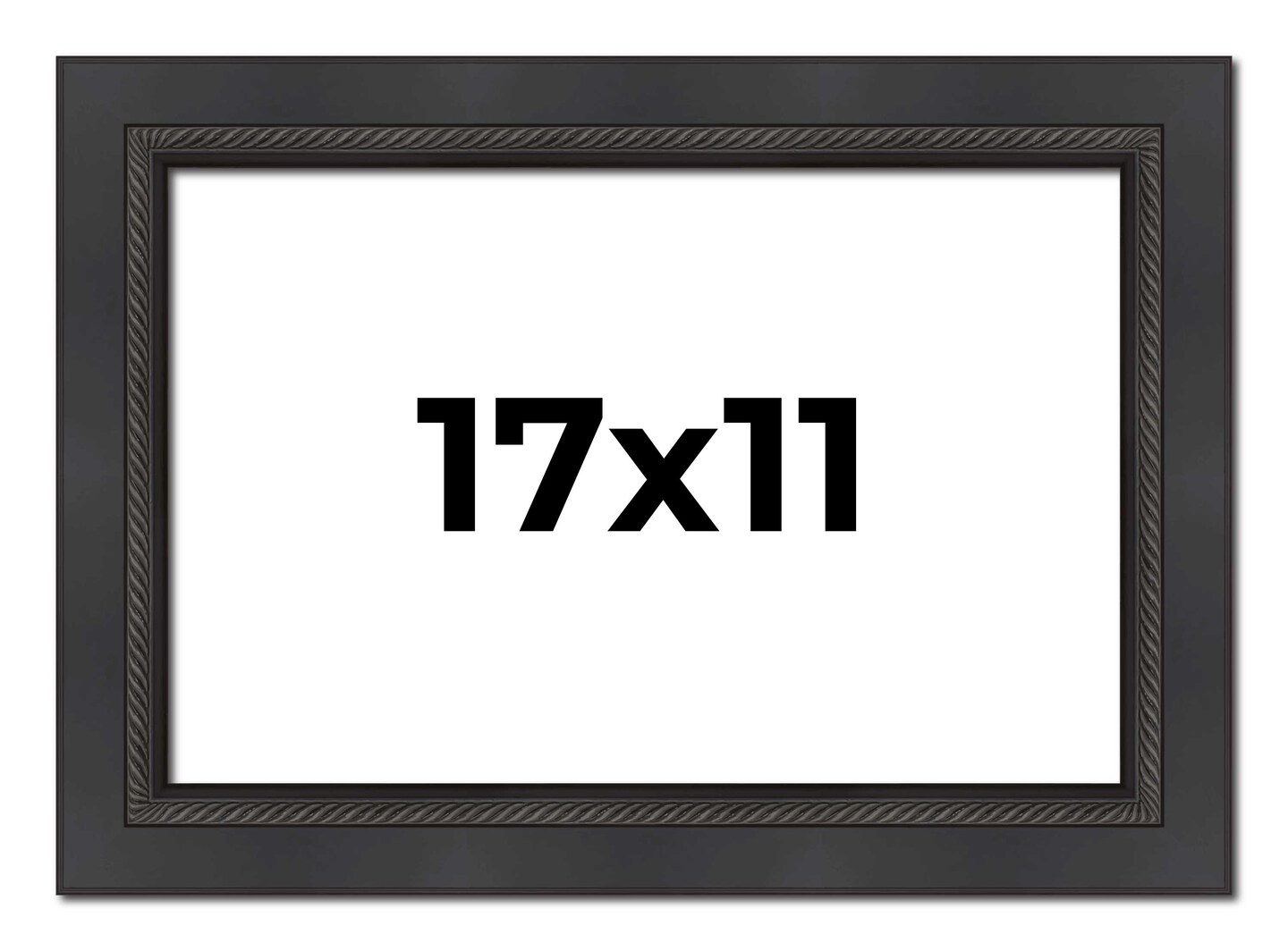 11x17 Traditional Picture Frame with UV-Resistant Acrylic & Acid Free Backing, Available in 3 Finishes - Black, Brown, Gold