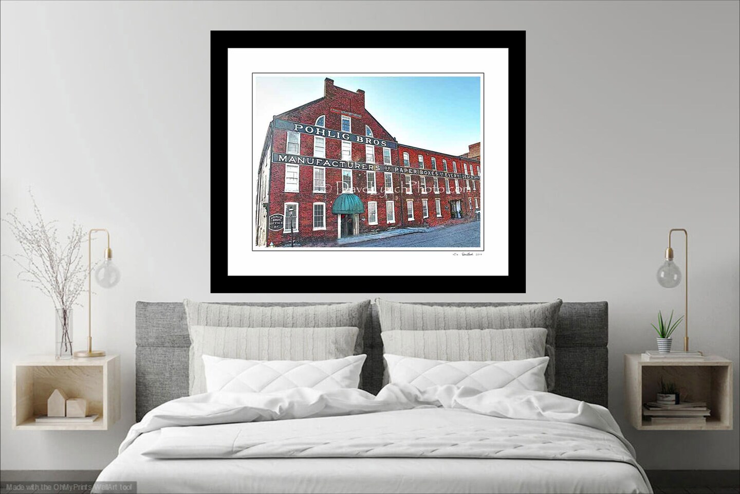 Richmond VA Virginia POHLIG BROTHERS BOX CO Vintage Decor Art Map Art Photography Picture Framed Canvas Print by Dave Lynch product 5