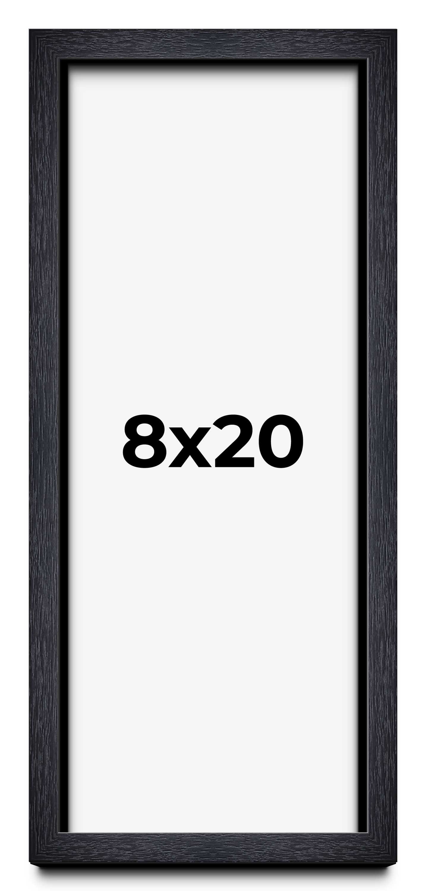 Panoramic Shadow Box 1" Depth Black Picture Frame - UV Acrylic, Backing, Hanging Hardware