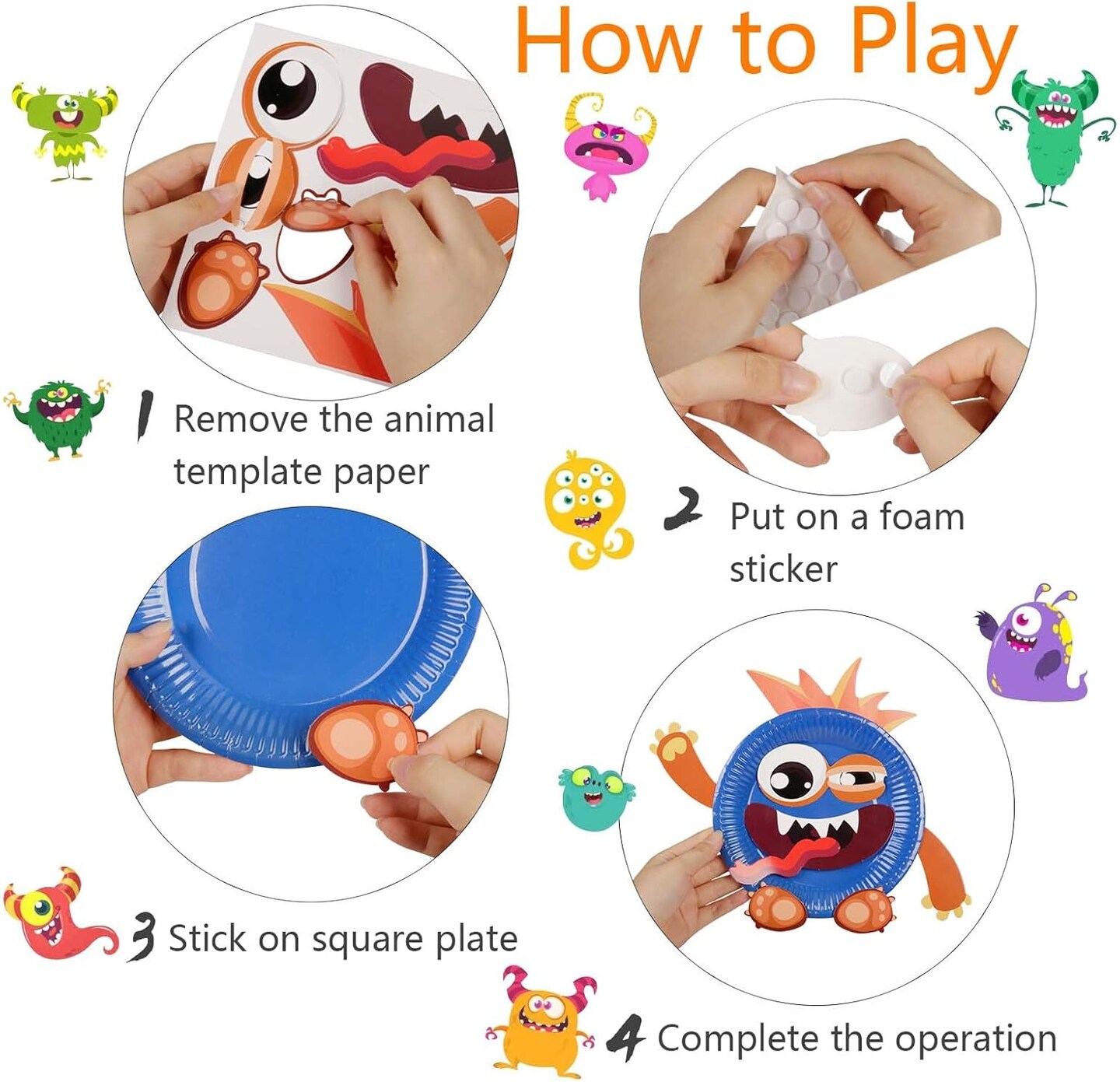 DIY Art Kit Monster Craft Gift for 4