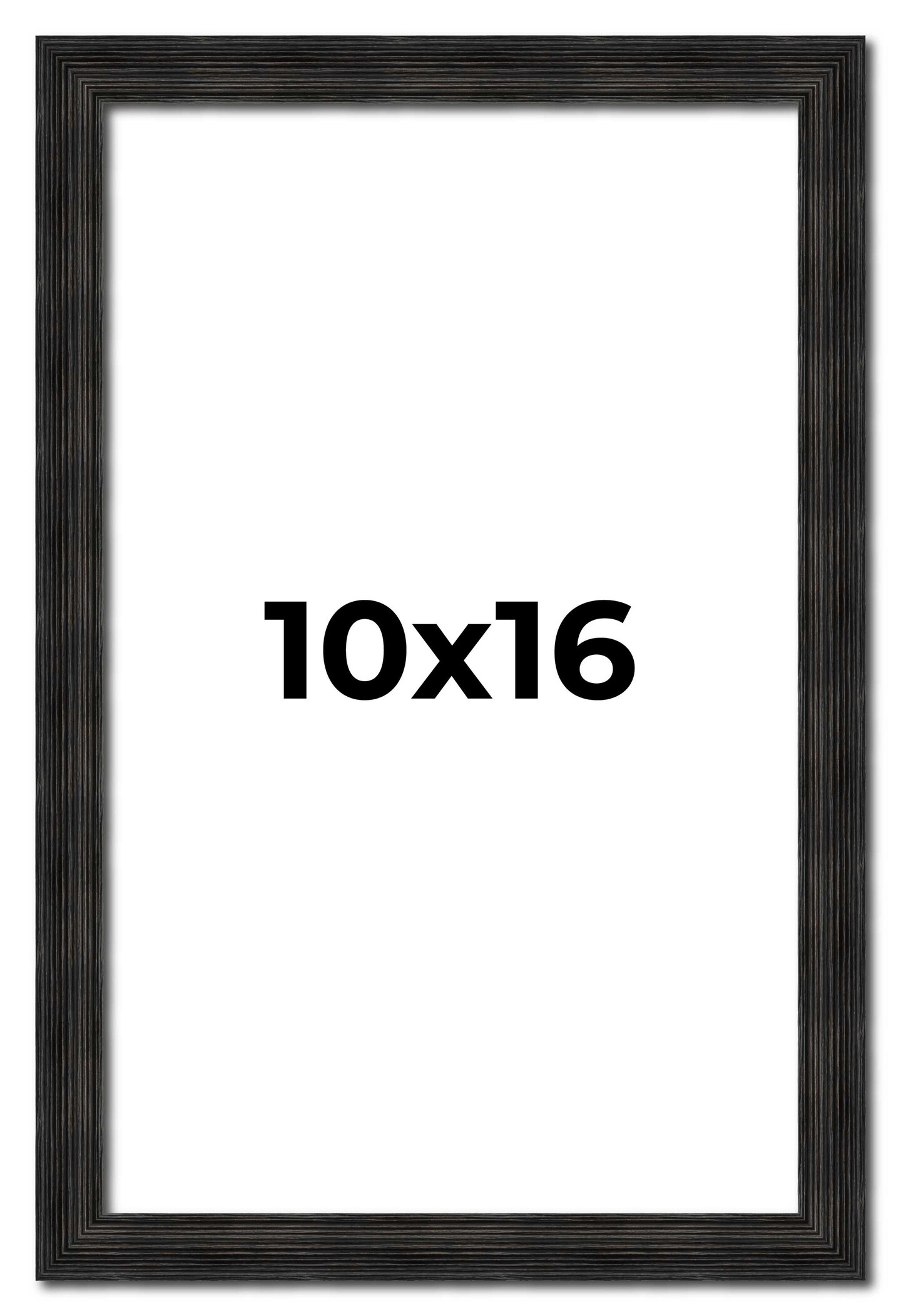 10x16 Thin Barnwood Picture Frame with UV-Resistant Acrylic & Acid Free Backing, Available in 2 Paint Finishes - Grey and Black