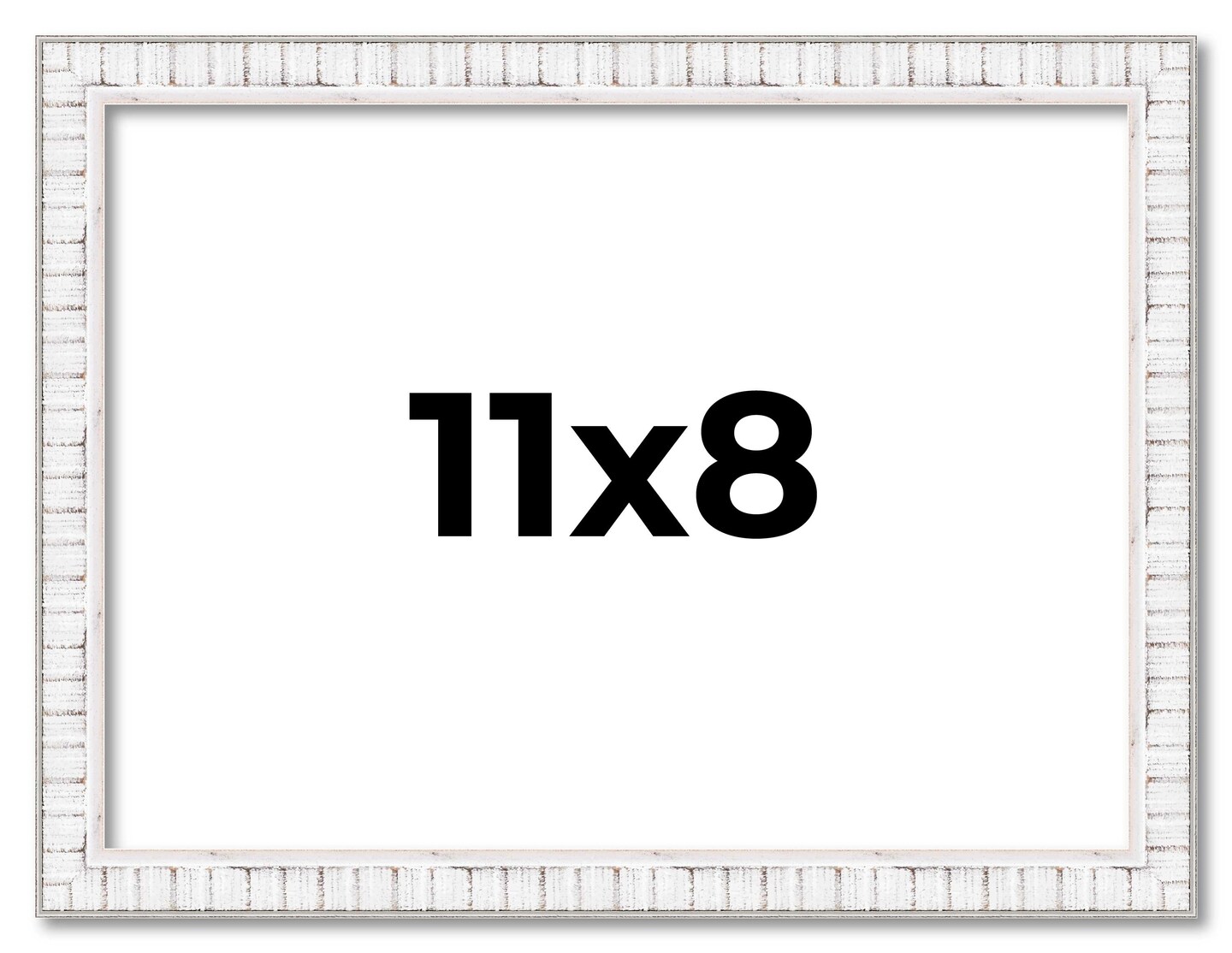 Photo Size Textured White Picture Frame - UV Acrylic, Foam Board Backing, Hanging Hardware