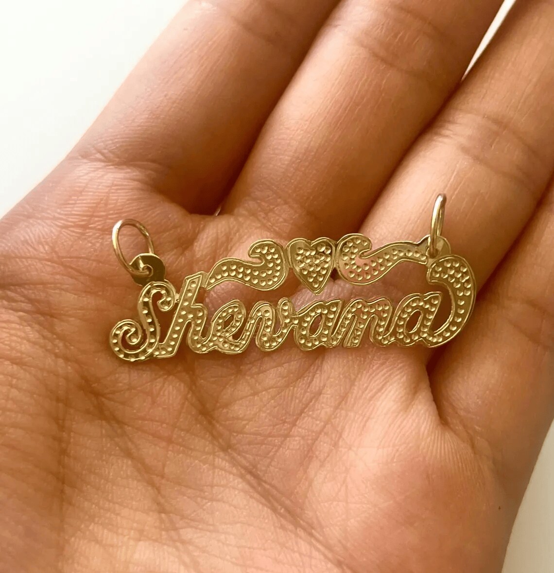 10k outlets Yellow Gold Cursive Name Pendant Elizabeth