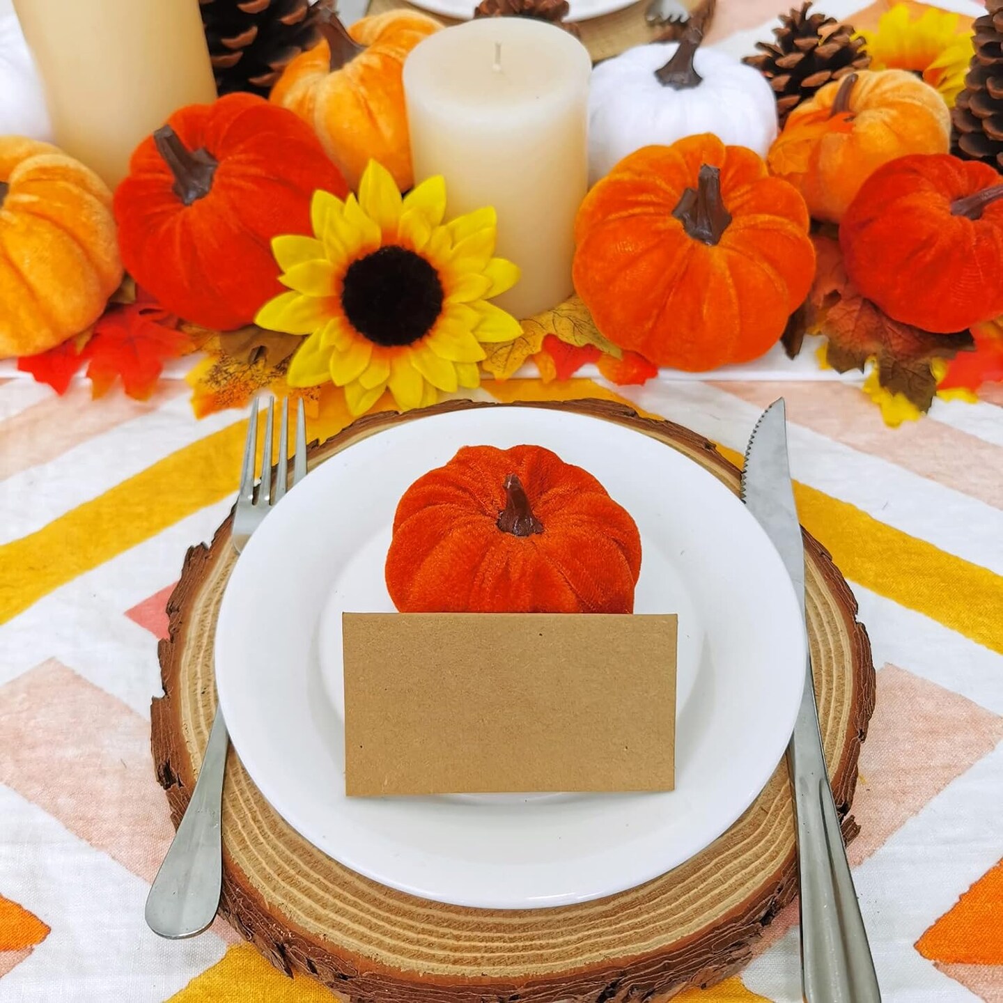 Set of 16 Assorted Faux Small Rustic Harvest Decorative Pumpkins