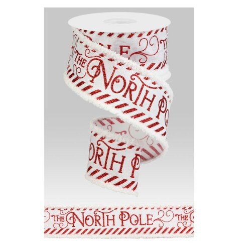 2.5&#x22;x10yd &#x27;North Pole&#x27; Wired Christmas Ribbon &#x2013; Festive Holiday Decor | TCT Crafts -RG08918