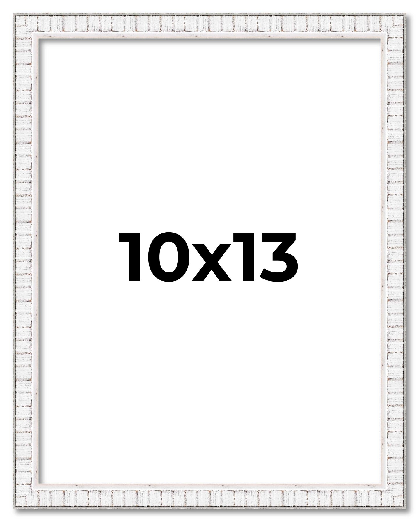 Photo Size Textured White Picture Frame - UV Acrylic, Foam Board Backing, Hanging Hardware