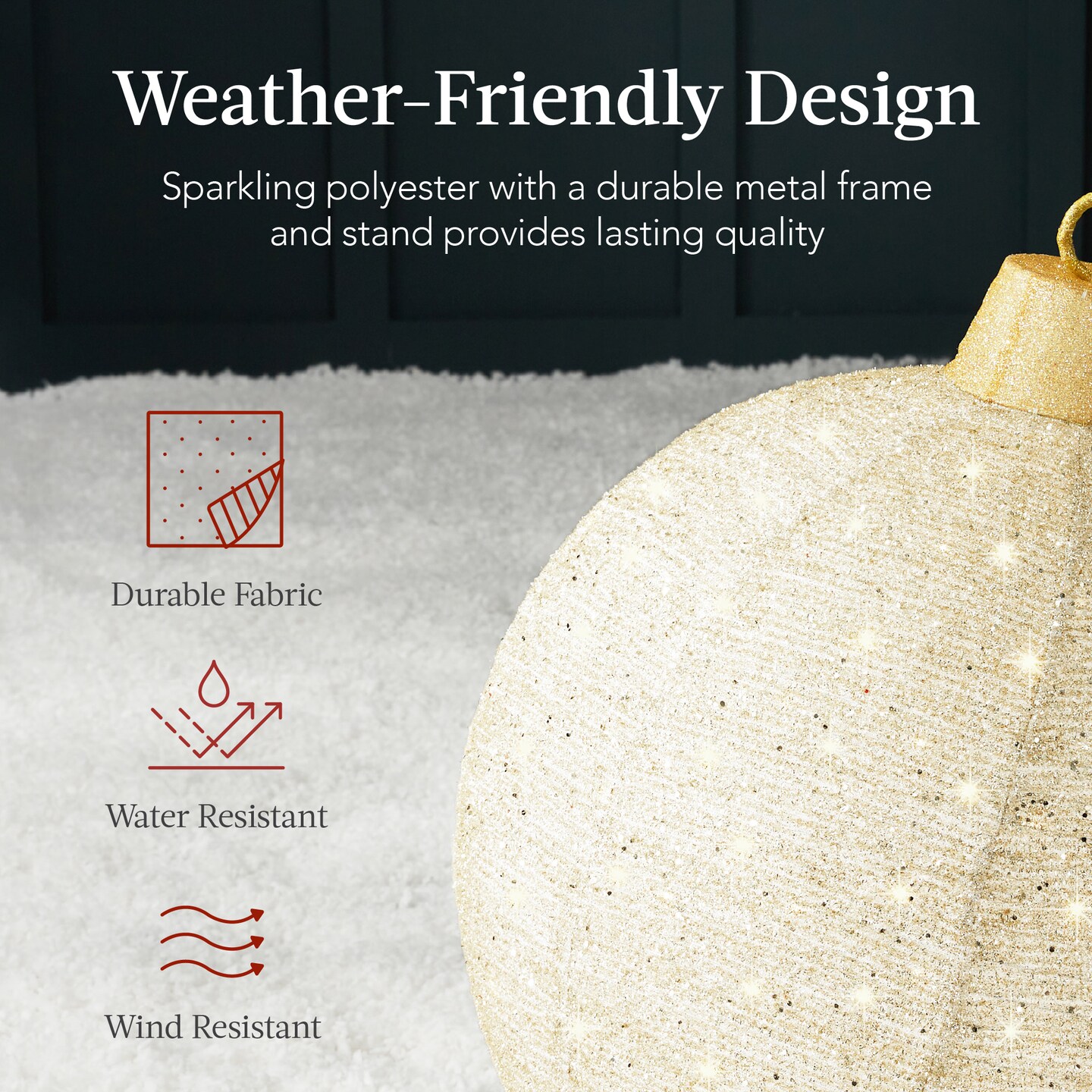 Best Choice Products 2pc Large Outdoor Christmas Ornament Set, Lighted Pop-Up Ball Holiday D&#xE9;cor